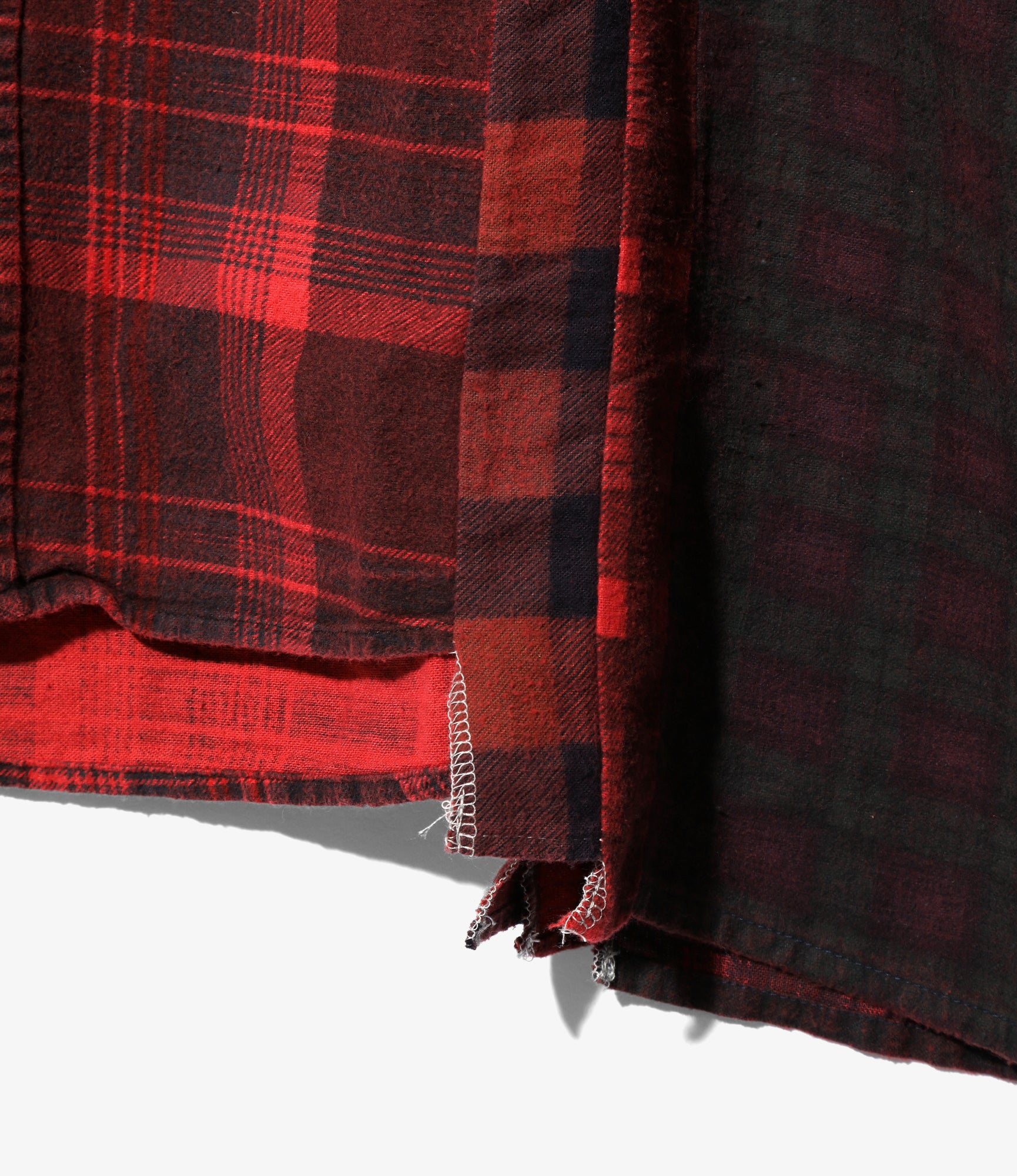 Flannel Shirt -> 7 Cuts Wide Shirt / Over Dye - Red