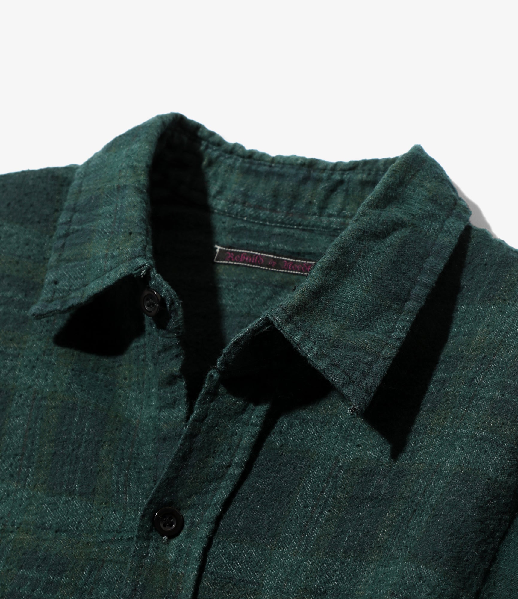 Flannel Shirt -> 7 Cuts Wide Shirt / Over Dye - Green