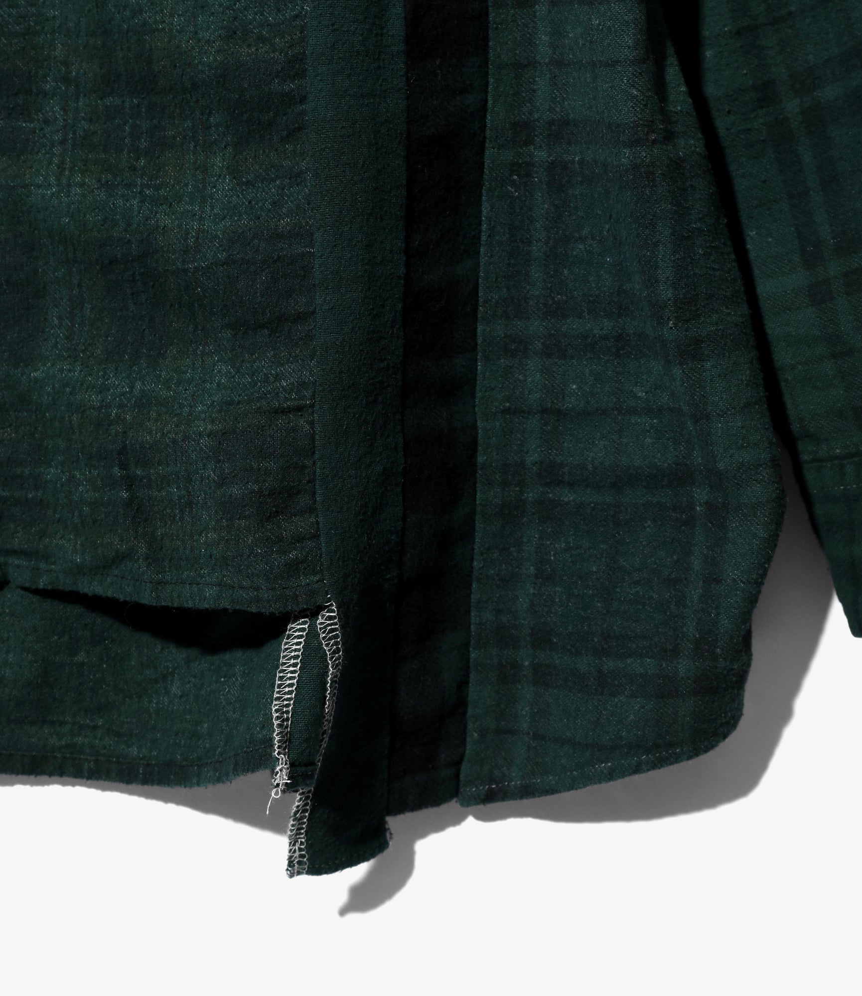 Flannel Shirt -> 7 Cuts Wide Shirt / Over Dye - Green