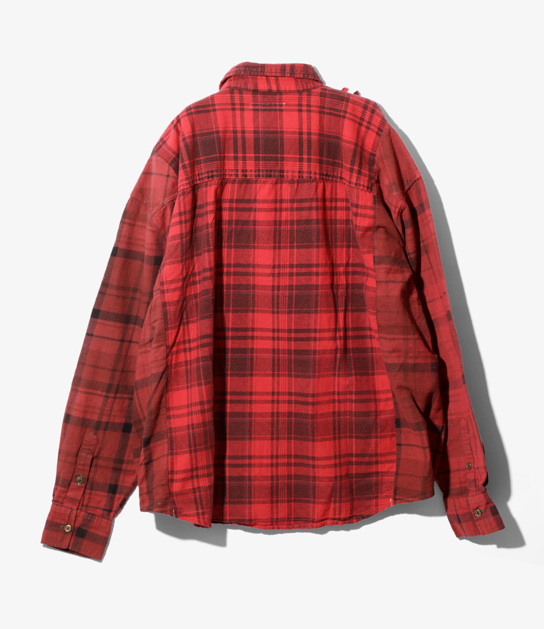Flannel Shirt - Red -> Ribbon Wide Shirt / Over Dye