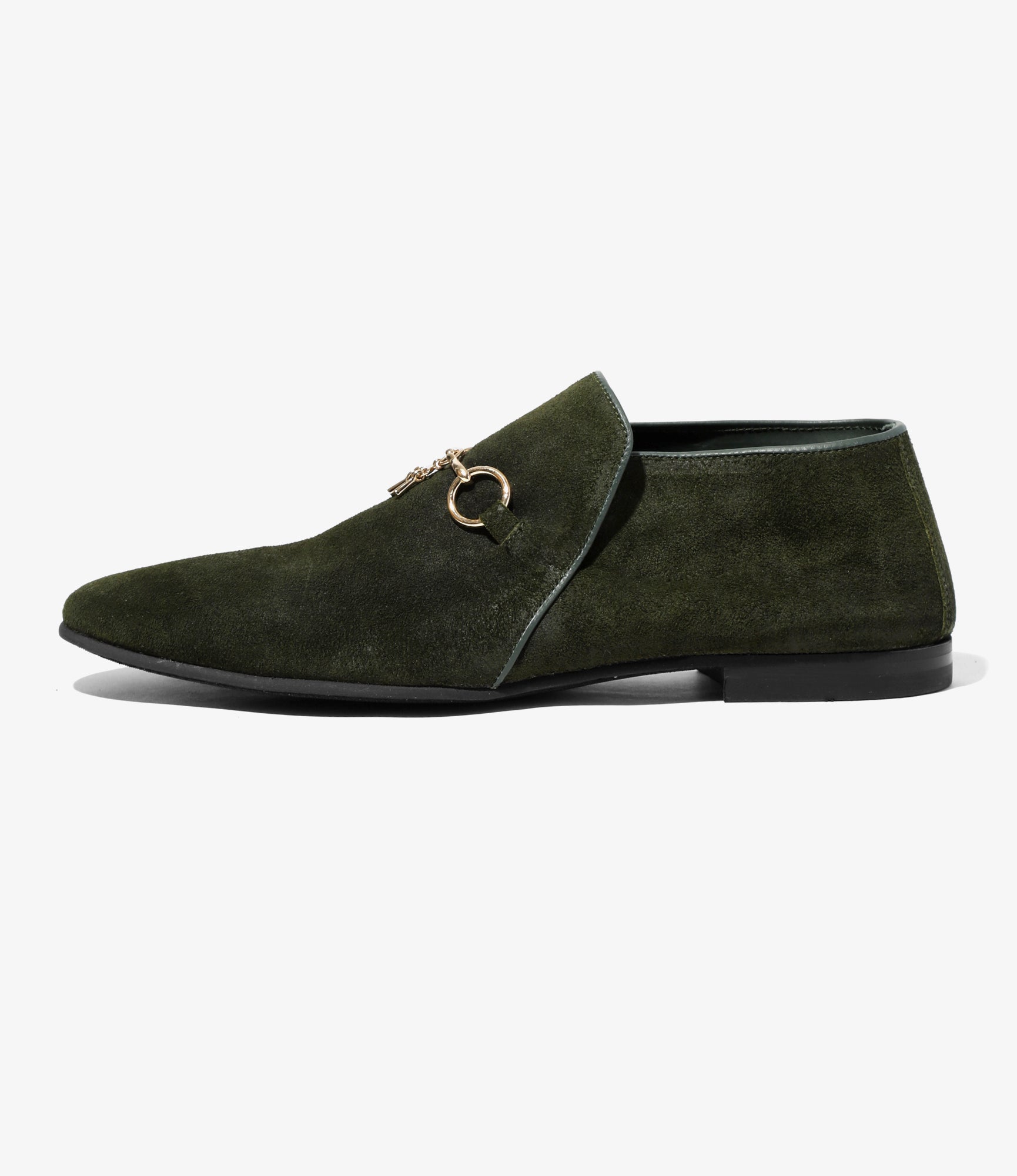 Tassel Bit Slip-On Chukka - Olive