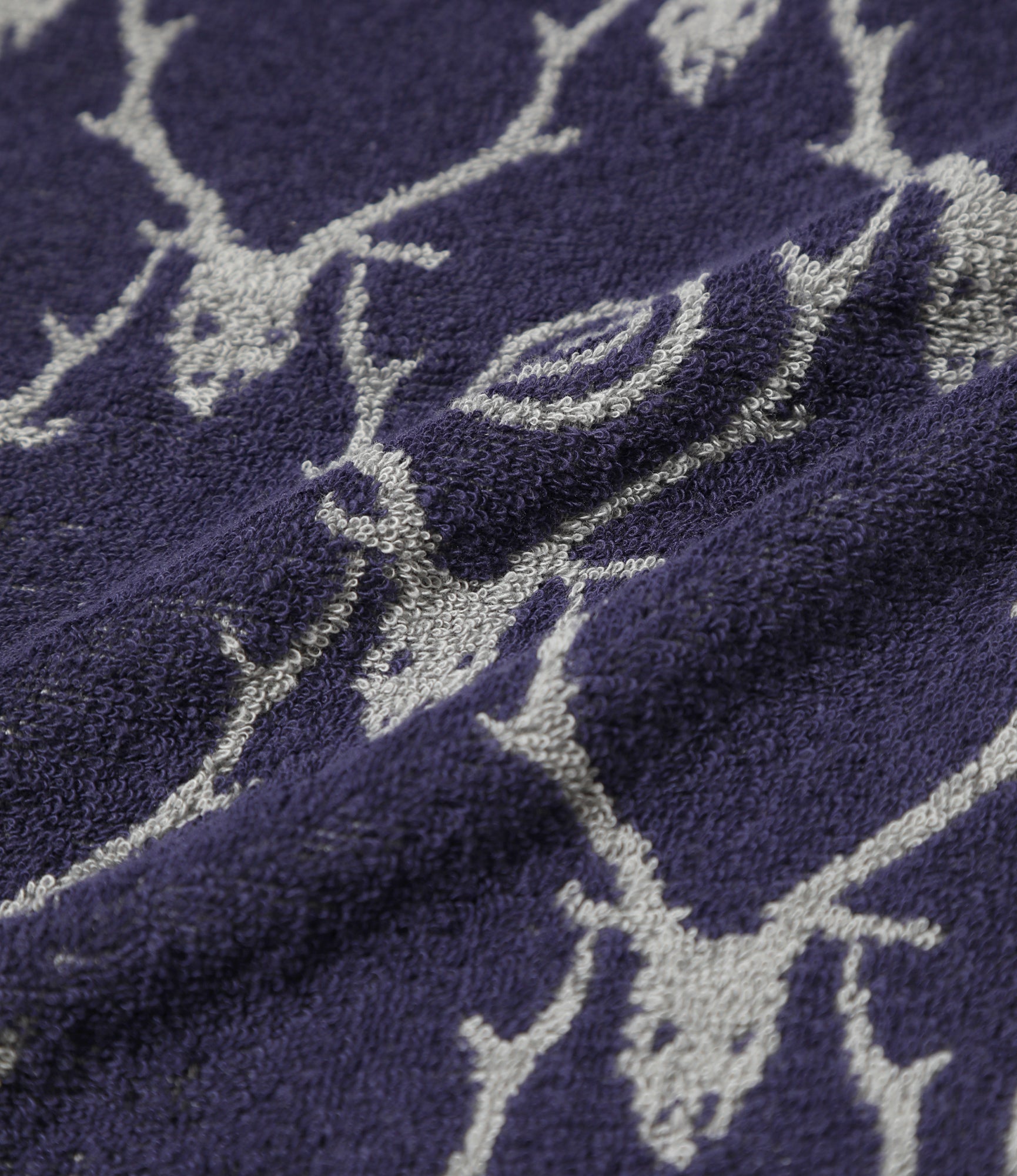 Wash Towel - Grey / Purple - Cotton Pile Jq. / Skull & Target