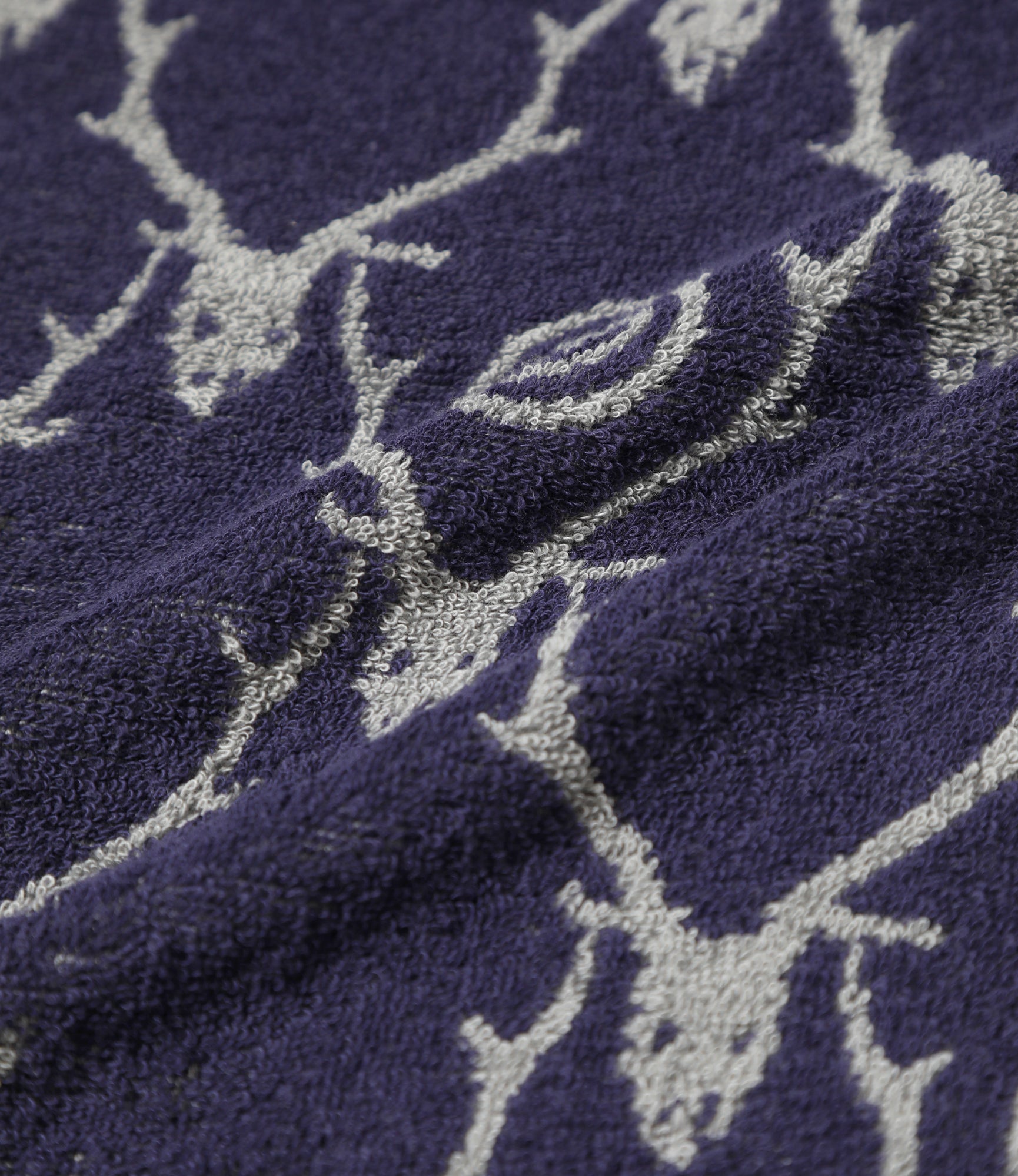 Face Towel - Grey / Purple - Cotton Pile Jq. / Skull & Target