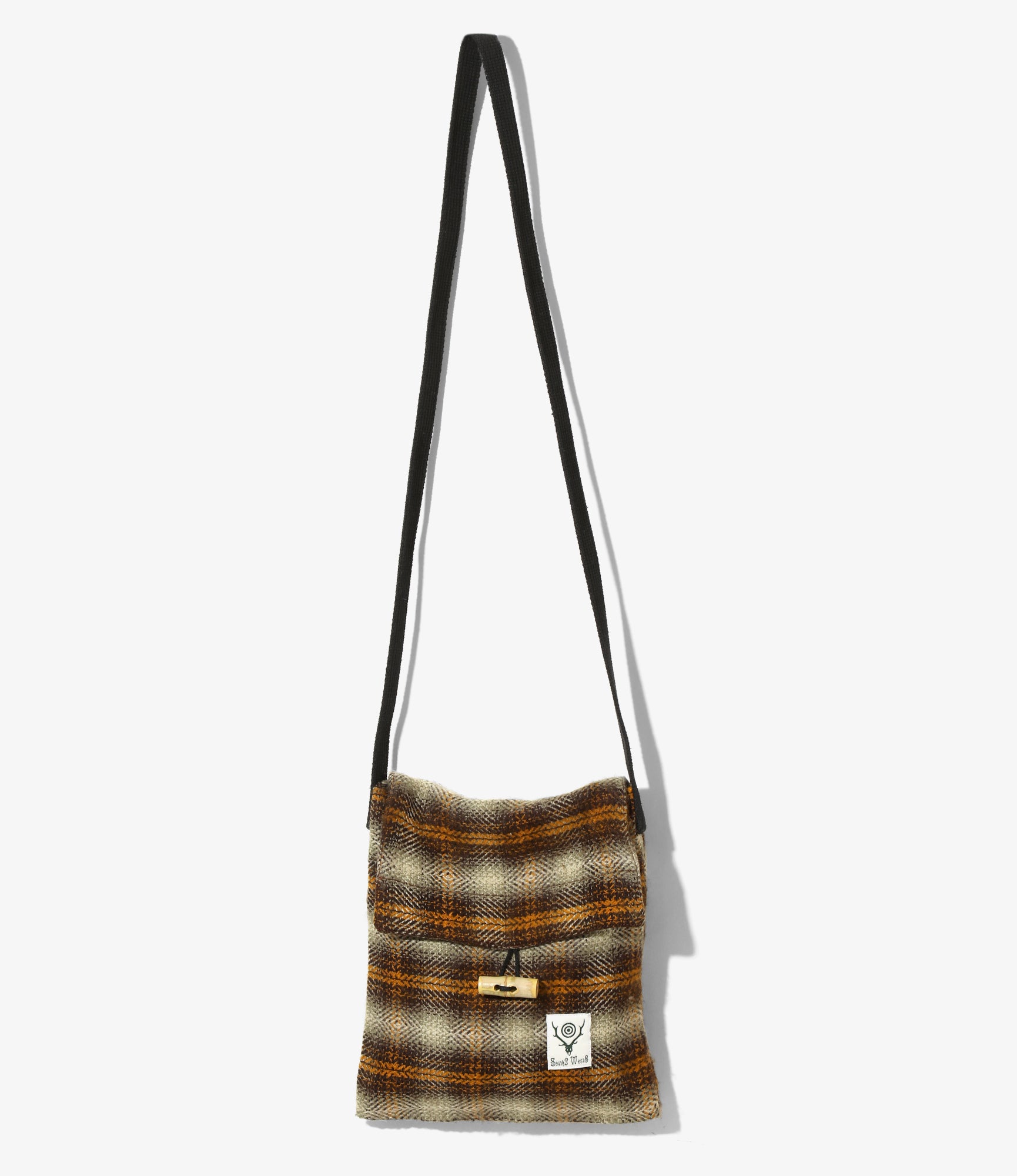 String Bag - Yellow / Brown - Acrylic Plaid