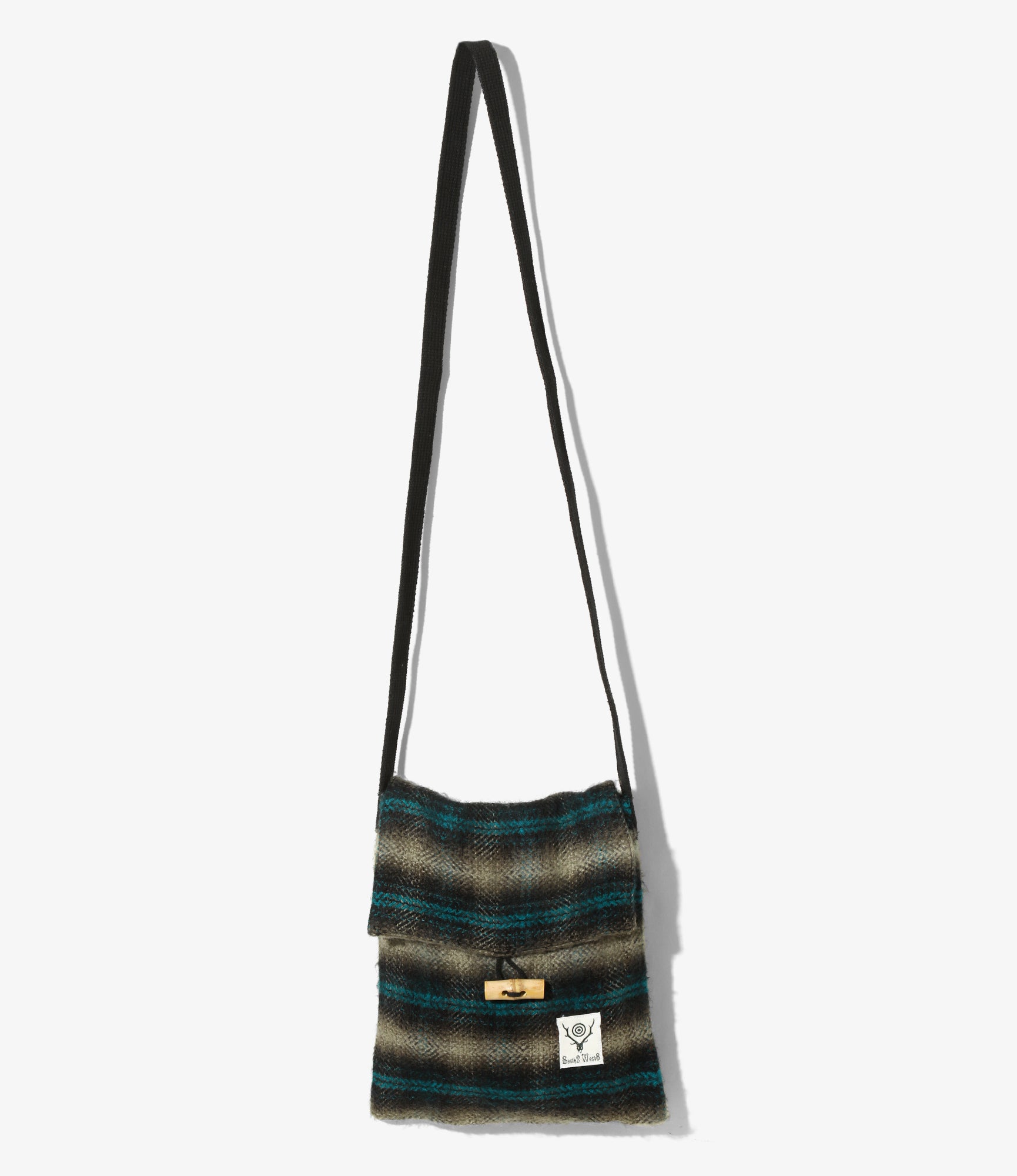 String Bag - Emerald / Black - Acrylic Plaid