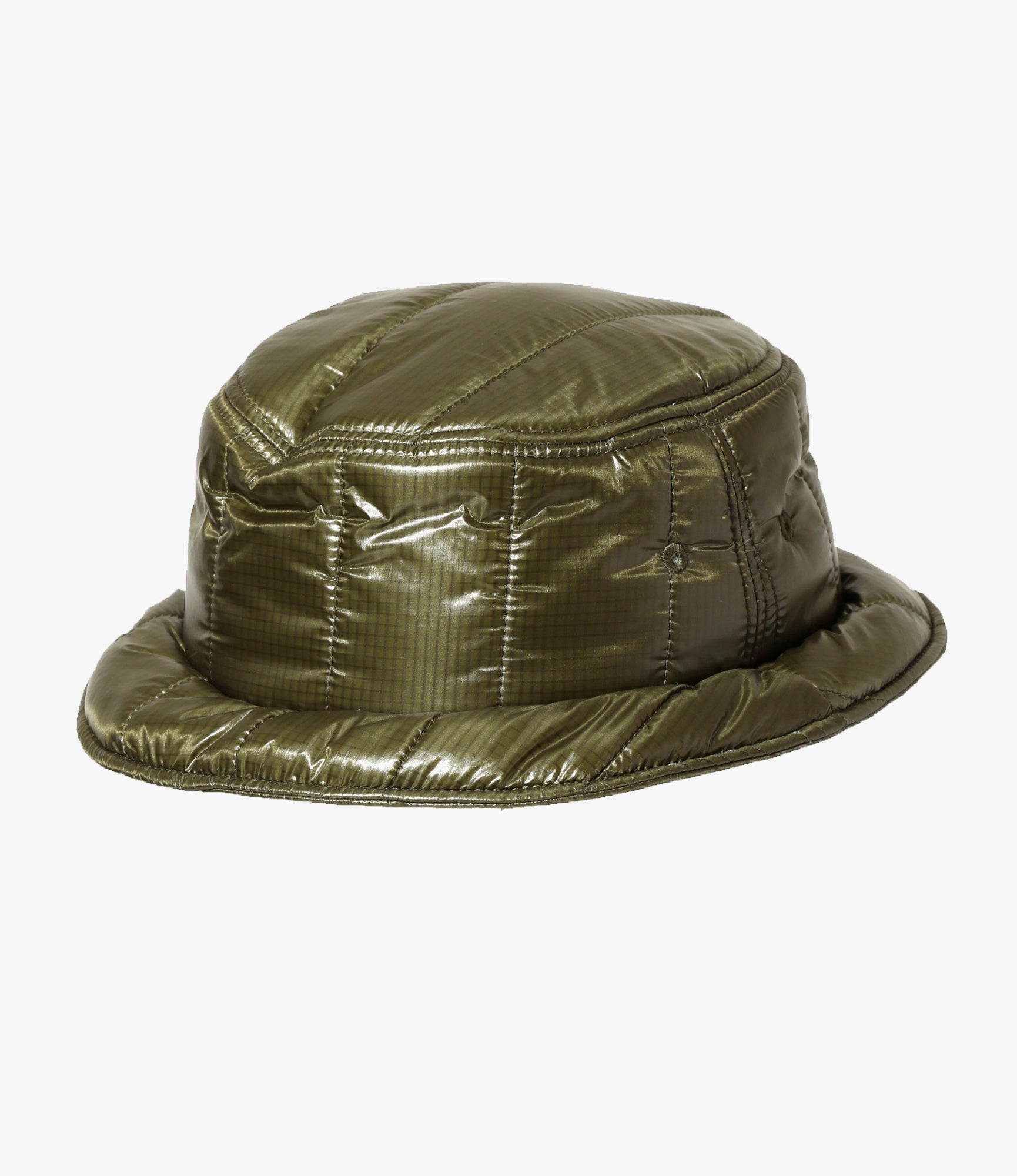 Quilted Bucket Hat - Olive - Nylon Ripstop