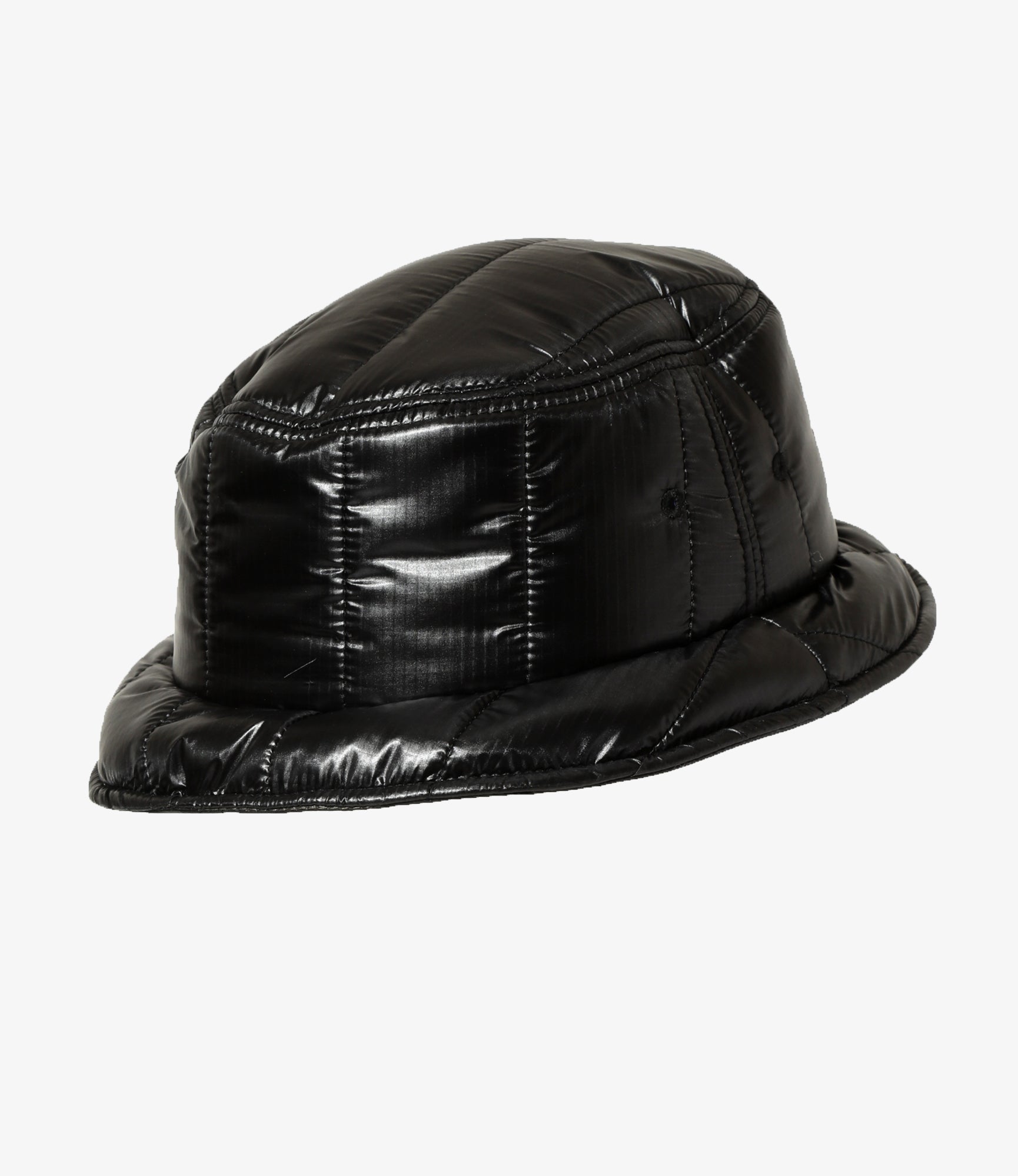 Quilted Bucket Hat - Black - Nylon Ripstop