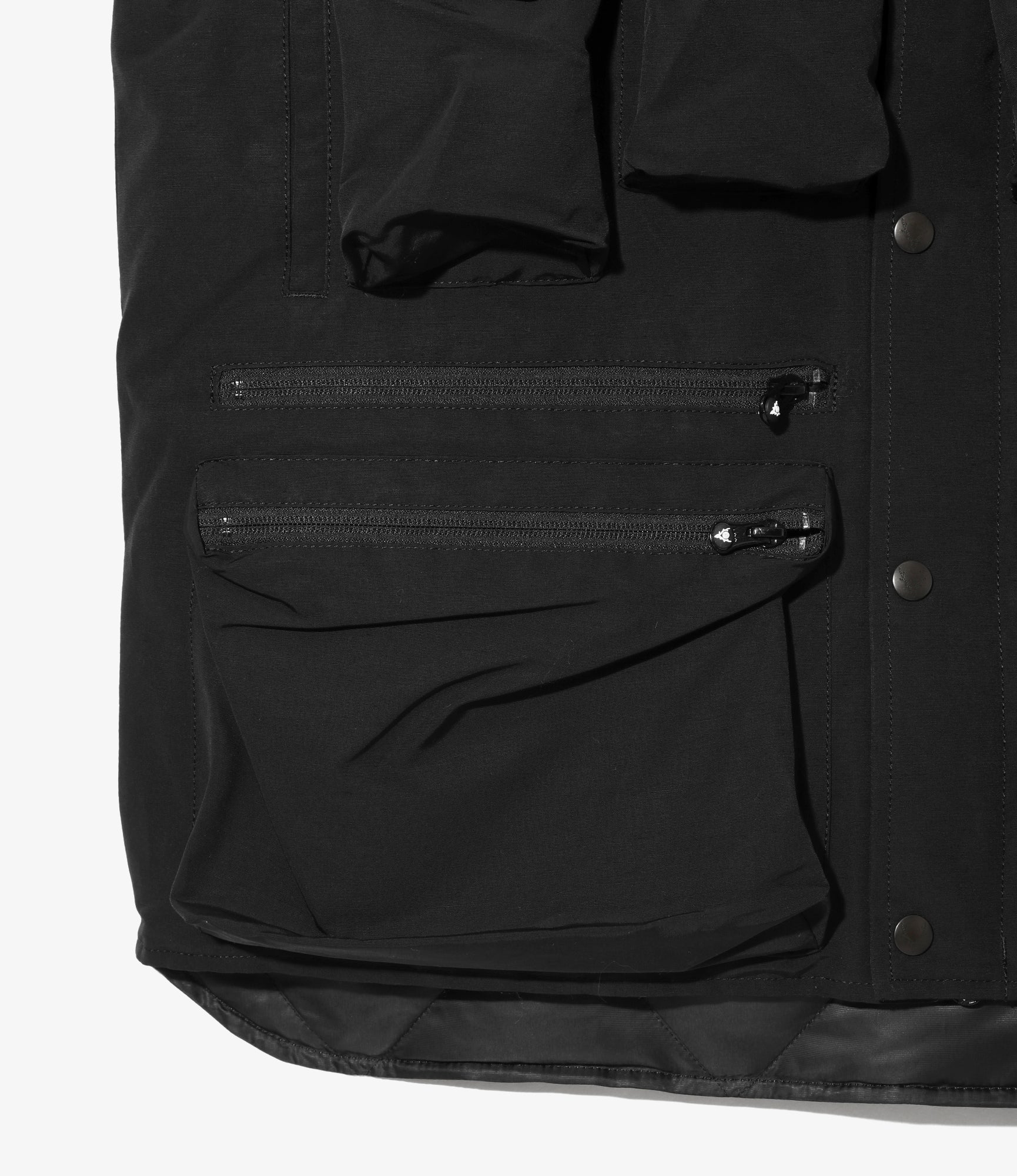 Multi-Pocket Zipped Vest - Black - C/N Grosgrain