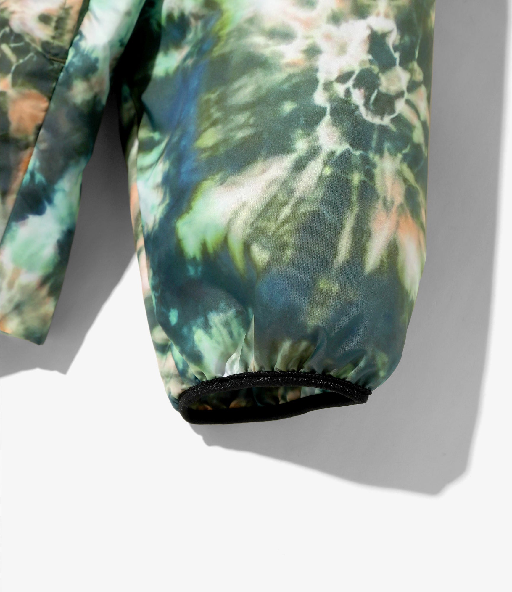Filling Jacket - Green - Poly Taffeta / Tie Dye Printed