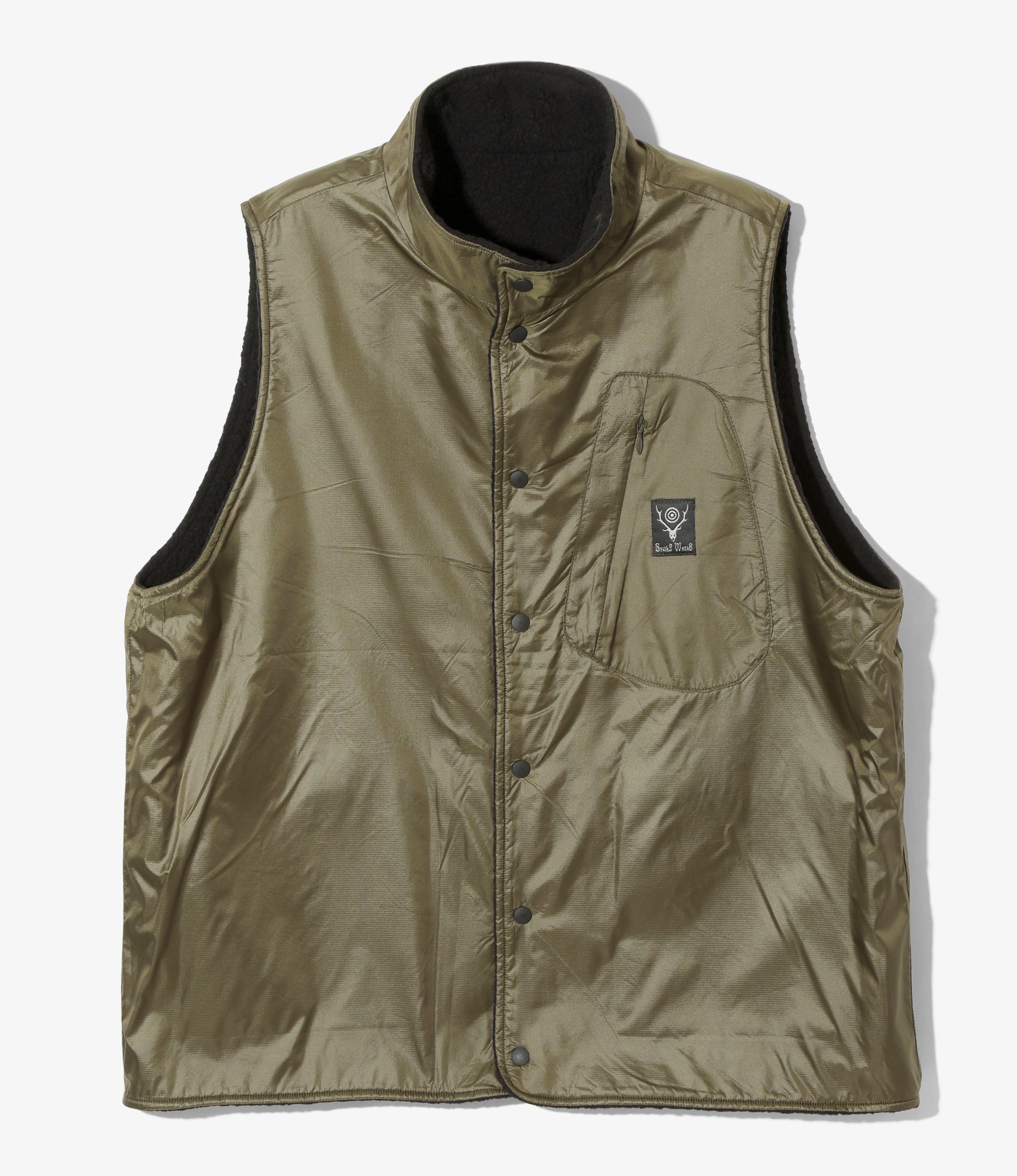 Reversible Vest - Black - Poly Fleece / Nylon Ripstop