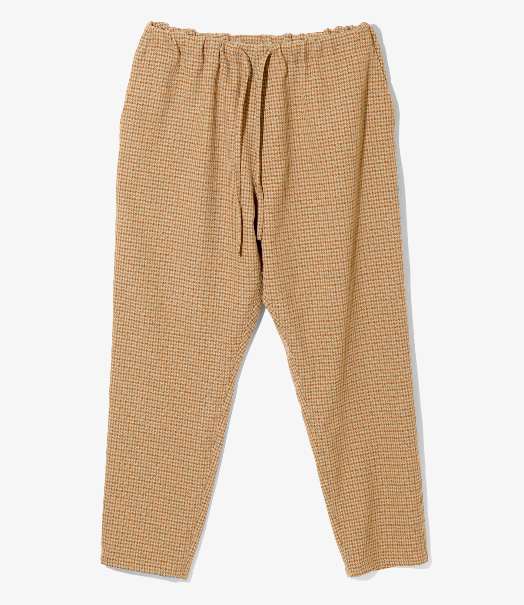 String Slack Pant - Beige / Orange - Poly Houndstooth | Nepenthes