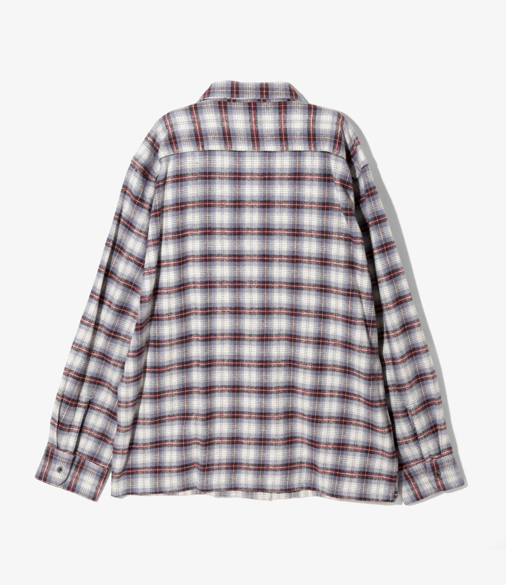 6 Pocket Classic Shirt - Lavender / Bordeaux - Flannel Twill / Plaid