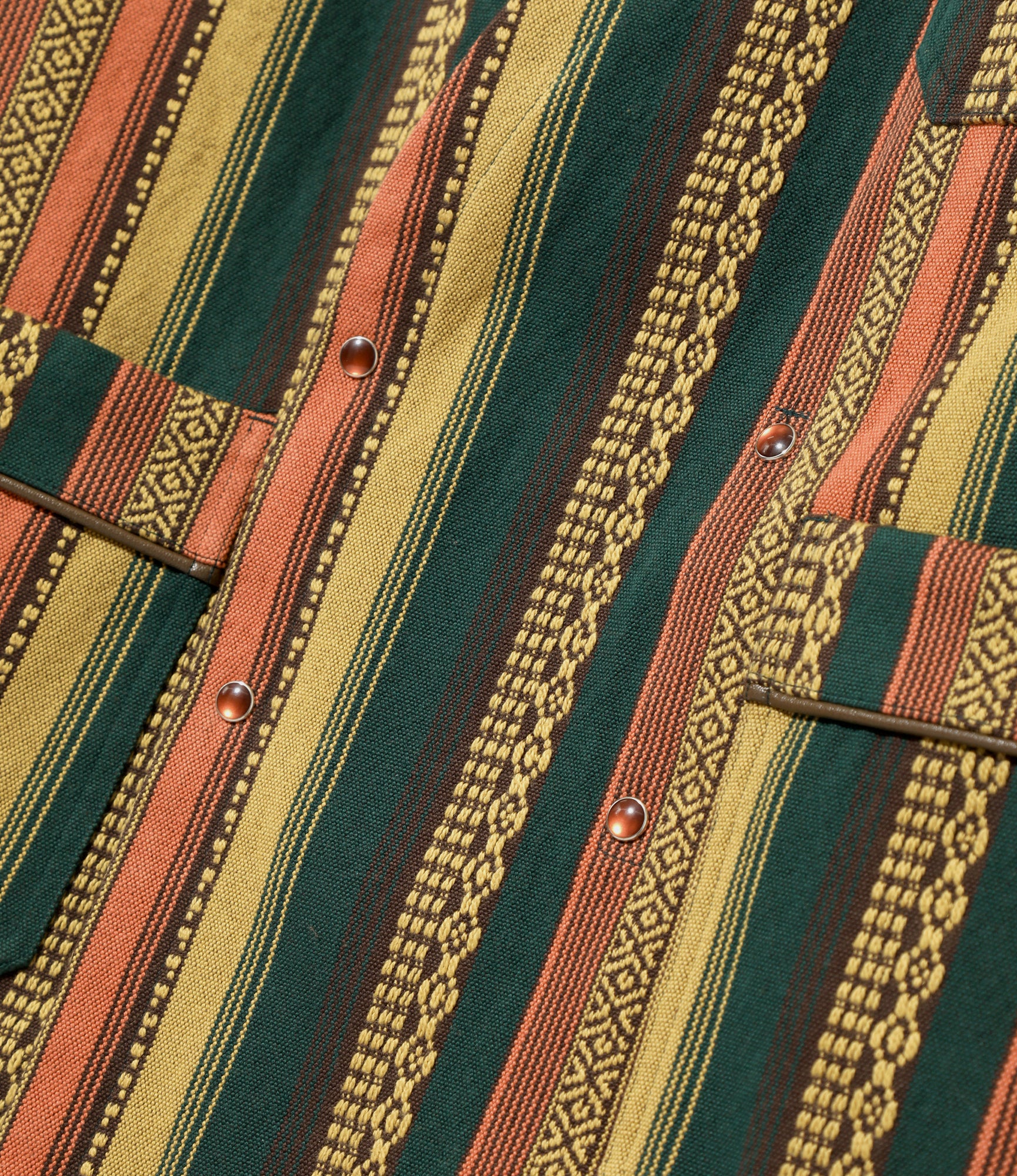 WK Shop Coat - Green - Cotton Dobby Stripe