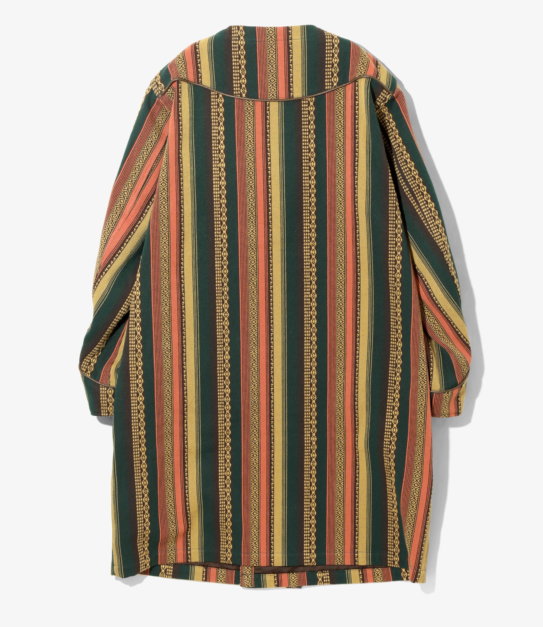 WK Shop Coat - Green - Cotton Dobby Stripe