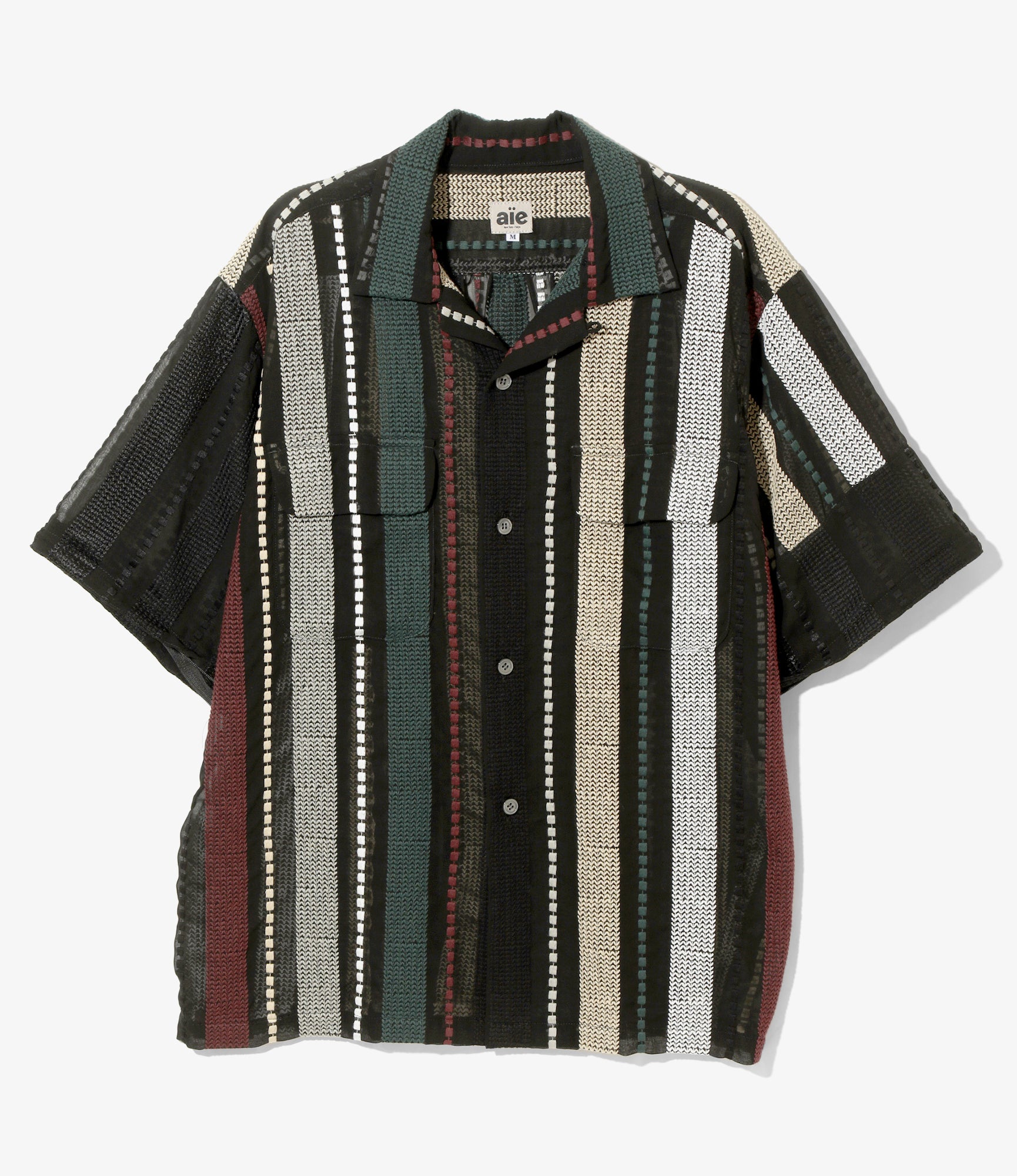 ZPC Shirt - Black / Multi - Poly Chiffon / Emb. Stripe