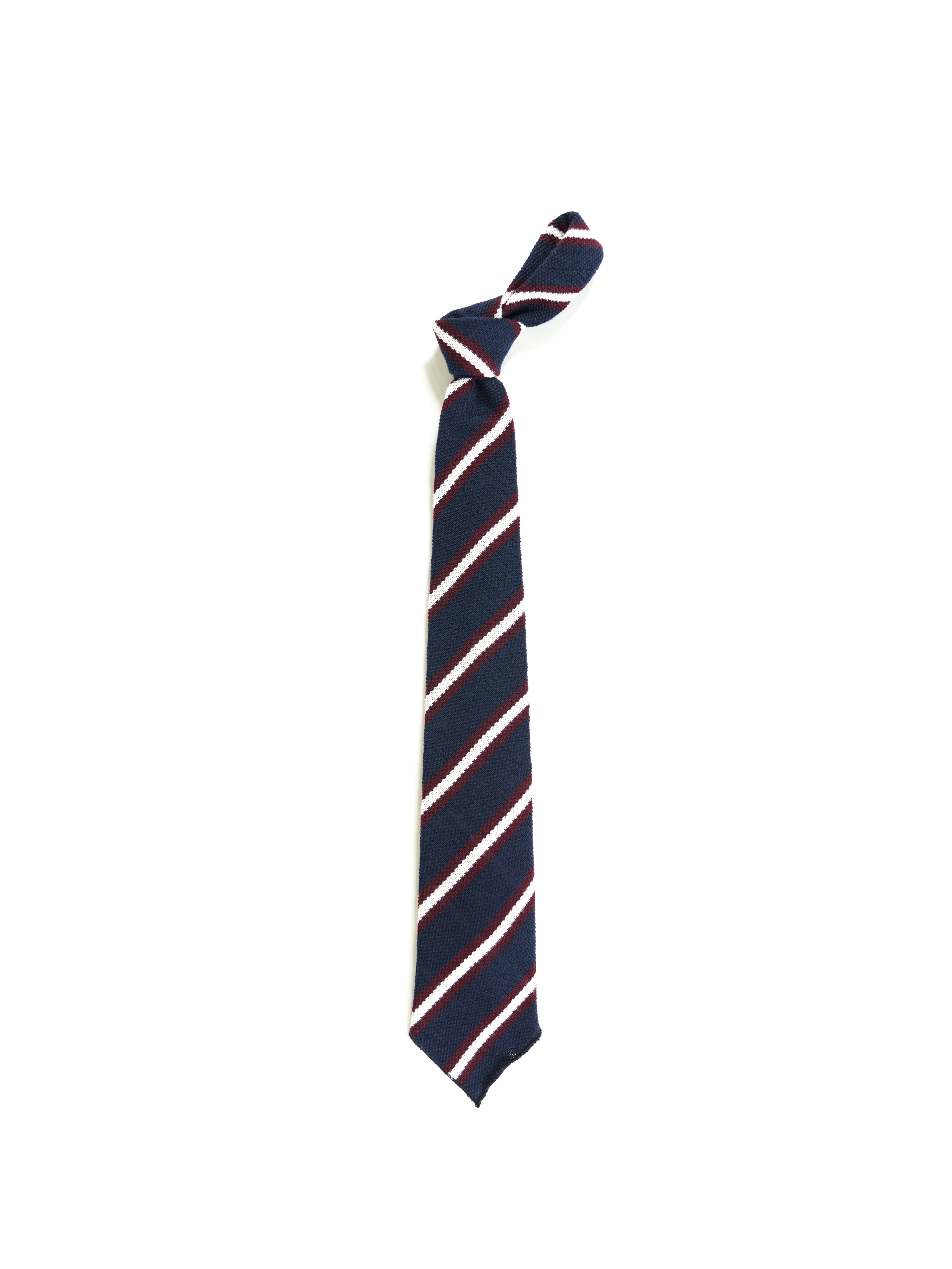 Knit Tie - Navy Stripe
