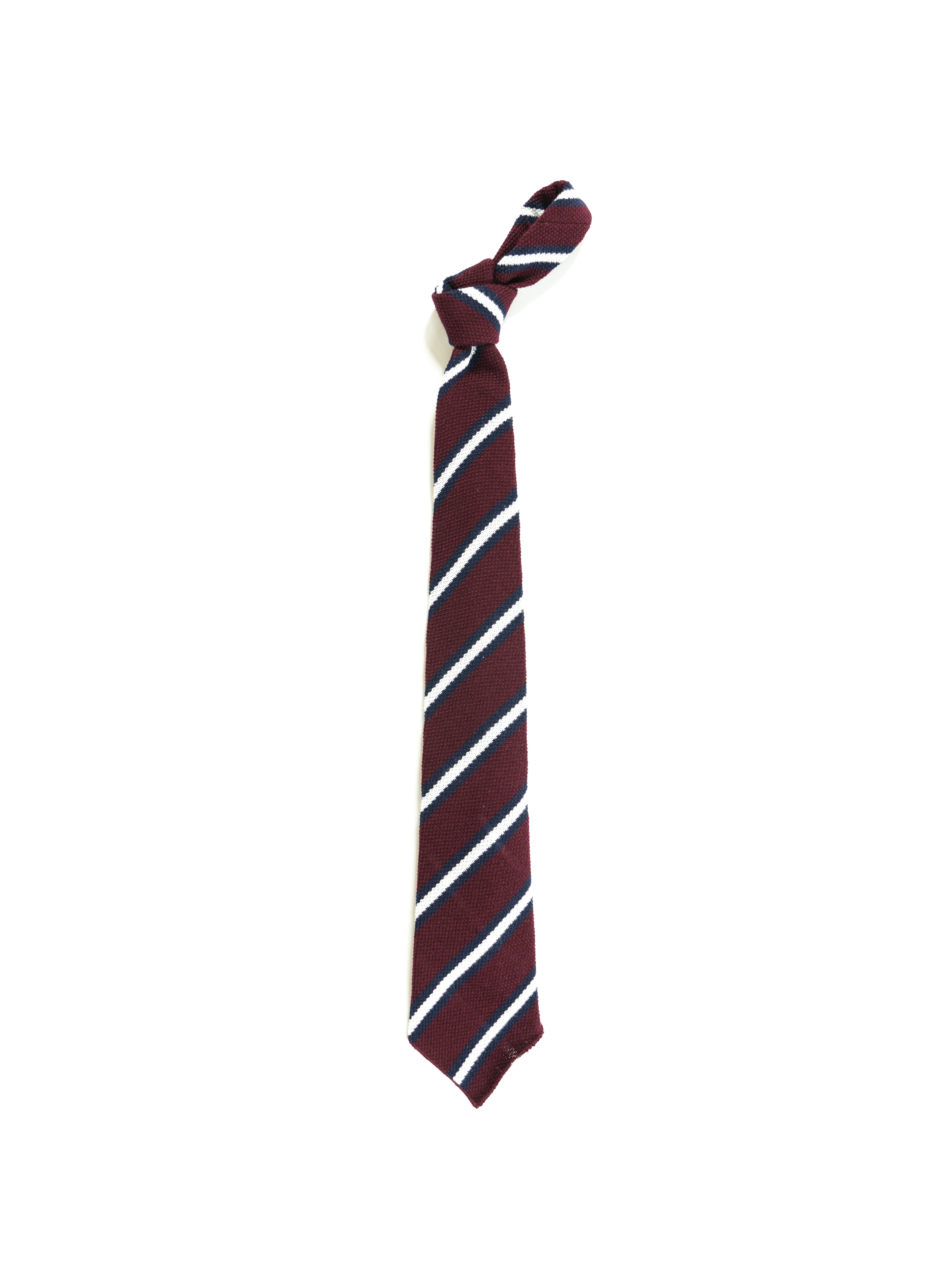 Knit Tie - Burgundy Stripe
