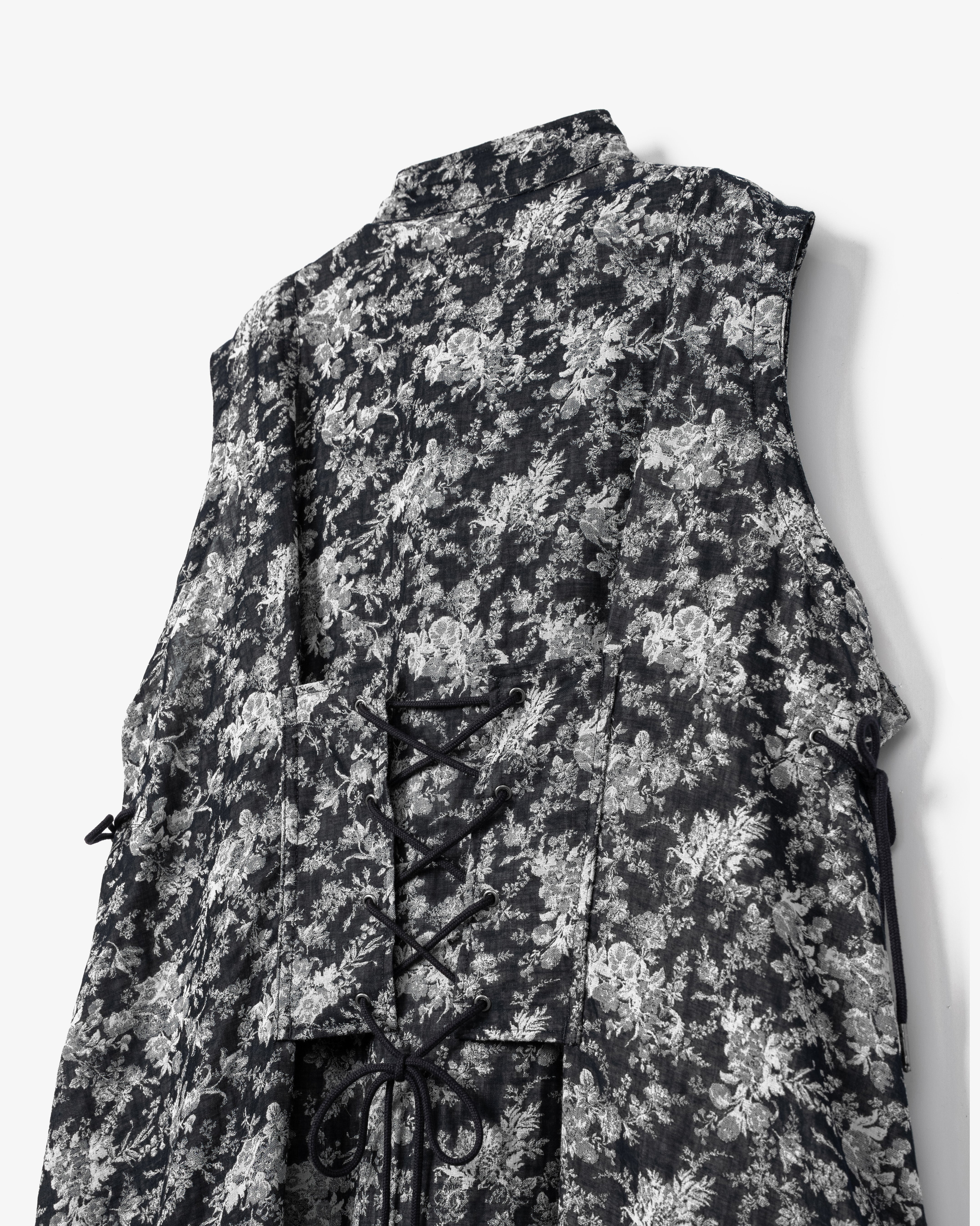 Women's Flak Dress - Navy Floral Jacquard Cotton