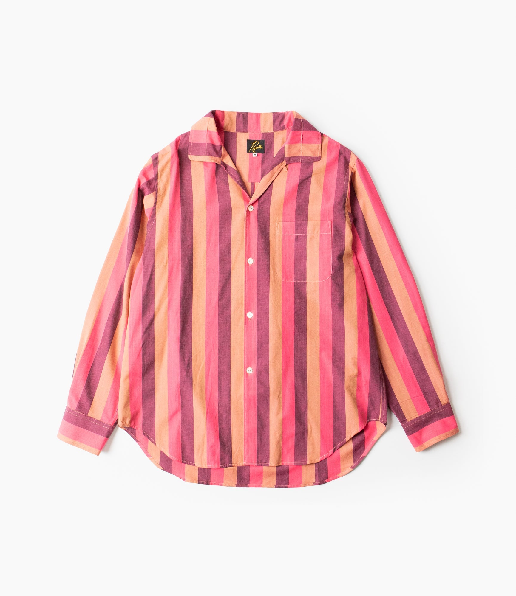 Italian Collar Shirt - Pink - Cotton Lawn Stripe