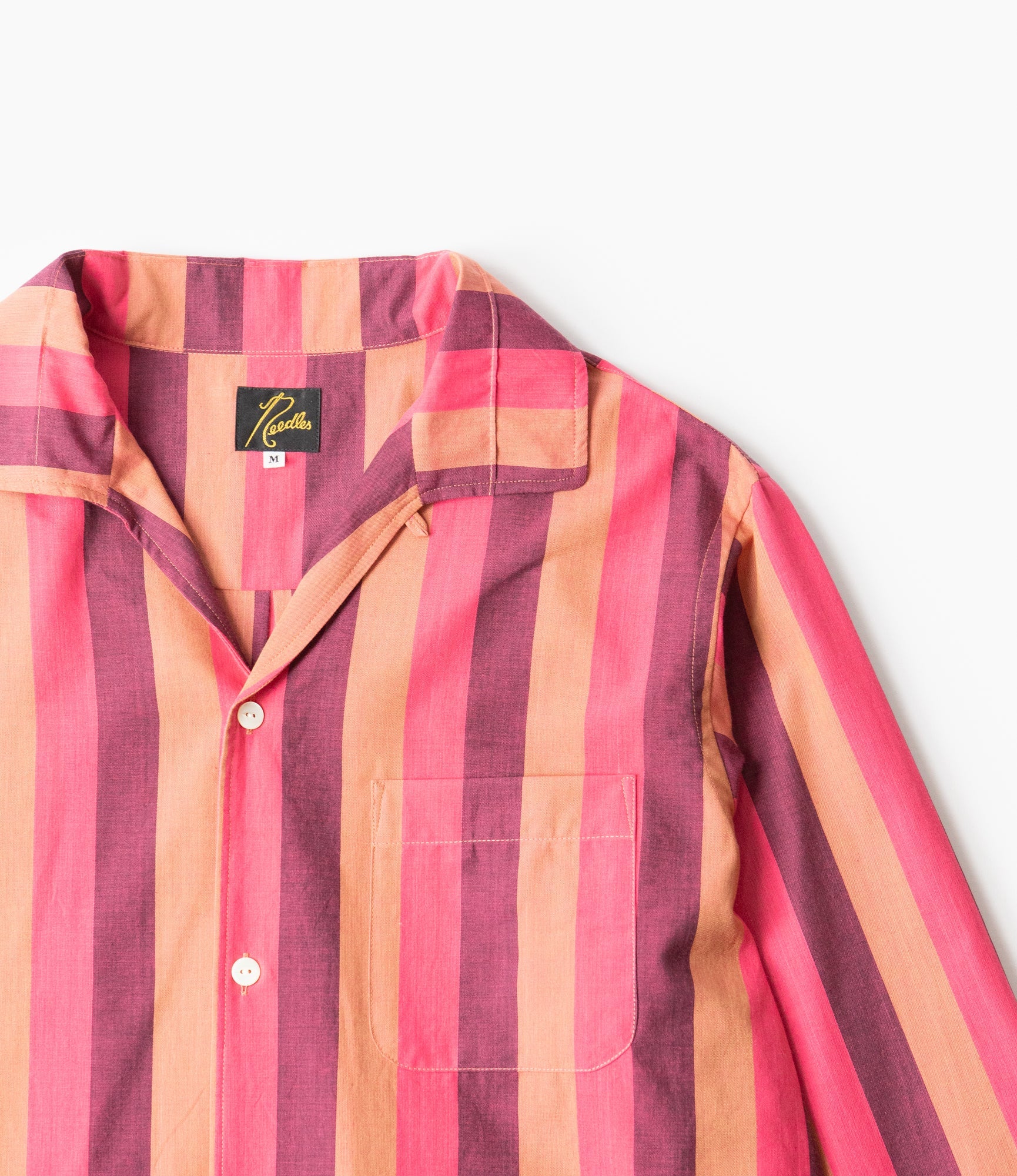 Italian Collar Shirt - Pink - Cotton Lawn Stripe