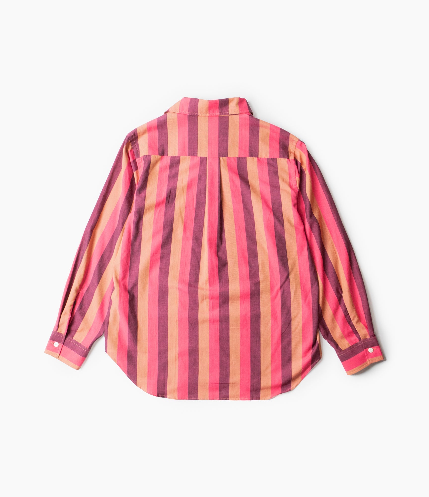 Italian Collar Shirt - Pink - Cotton Lawn Stripe