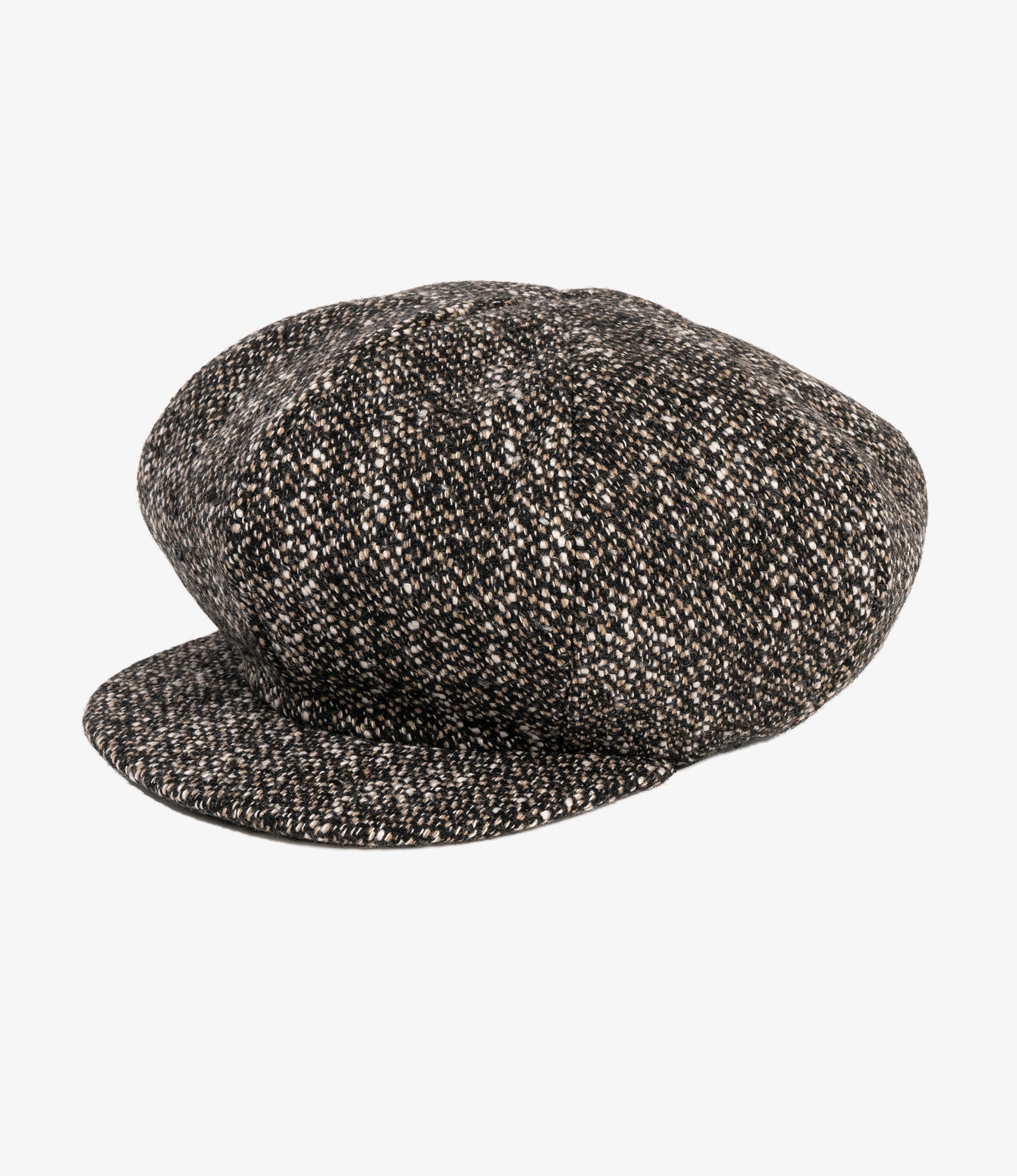 Newsboy Cap - Brown/Black Wool Homespun