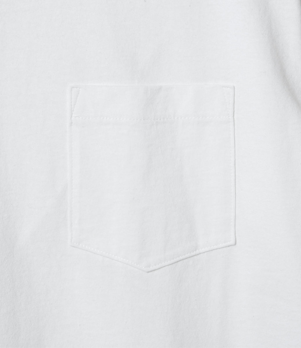 Printed Cross Crew Neck Pocket T-shirt - White - Graffiti