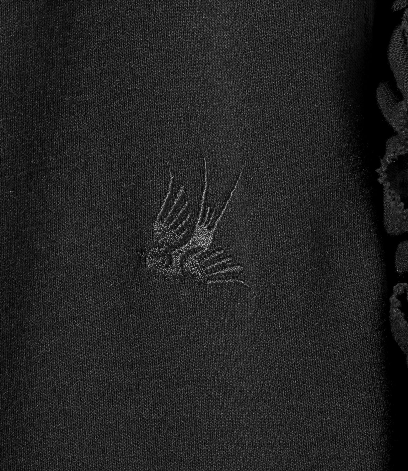 Swallow Frill Side Pants - Black