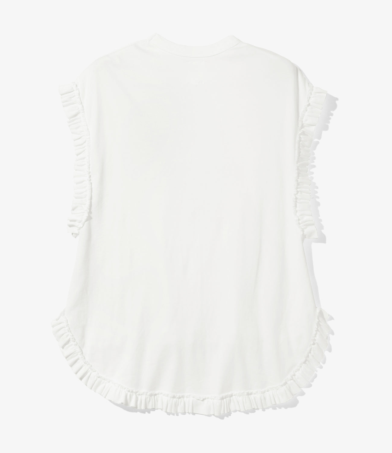 Frill Tail Sleeveless Tee - White