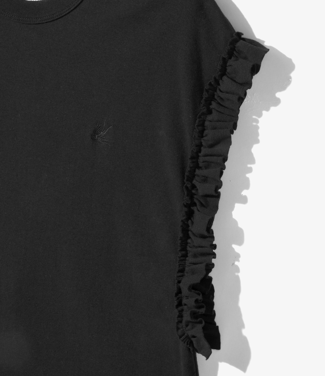 Frill Tail Sleeveless Tee - Black