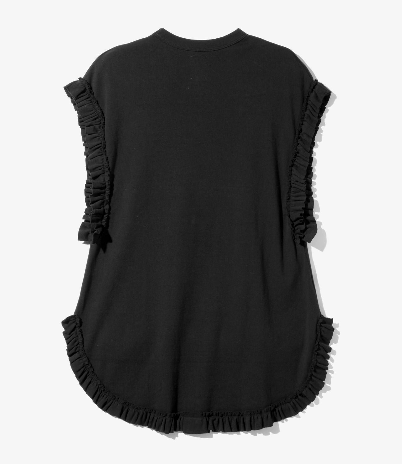 Frill Tail Sleeveless Tee - Black