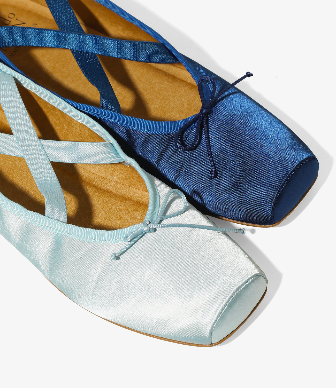 Color Combination Ballet Shoes - Blue - Sateen