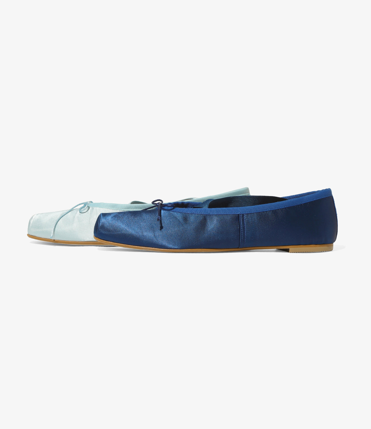 Color Combination Ballet Shoes - Blue - Sateen