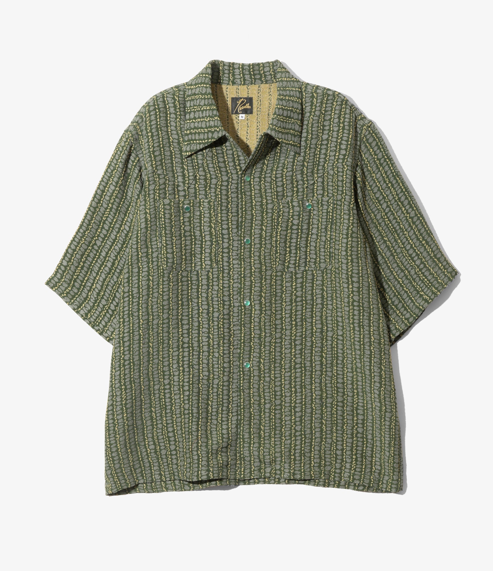 S/S Cowboy One-Up Shirt - Green - R/AC/PE Abstract Stripe Jq.