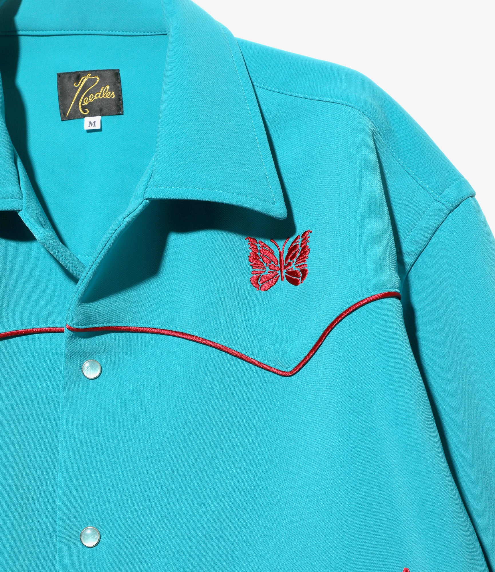 Piping Cowboy Jacket - Turquoise - PE/PU Double Cloth