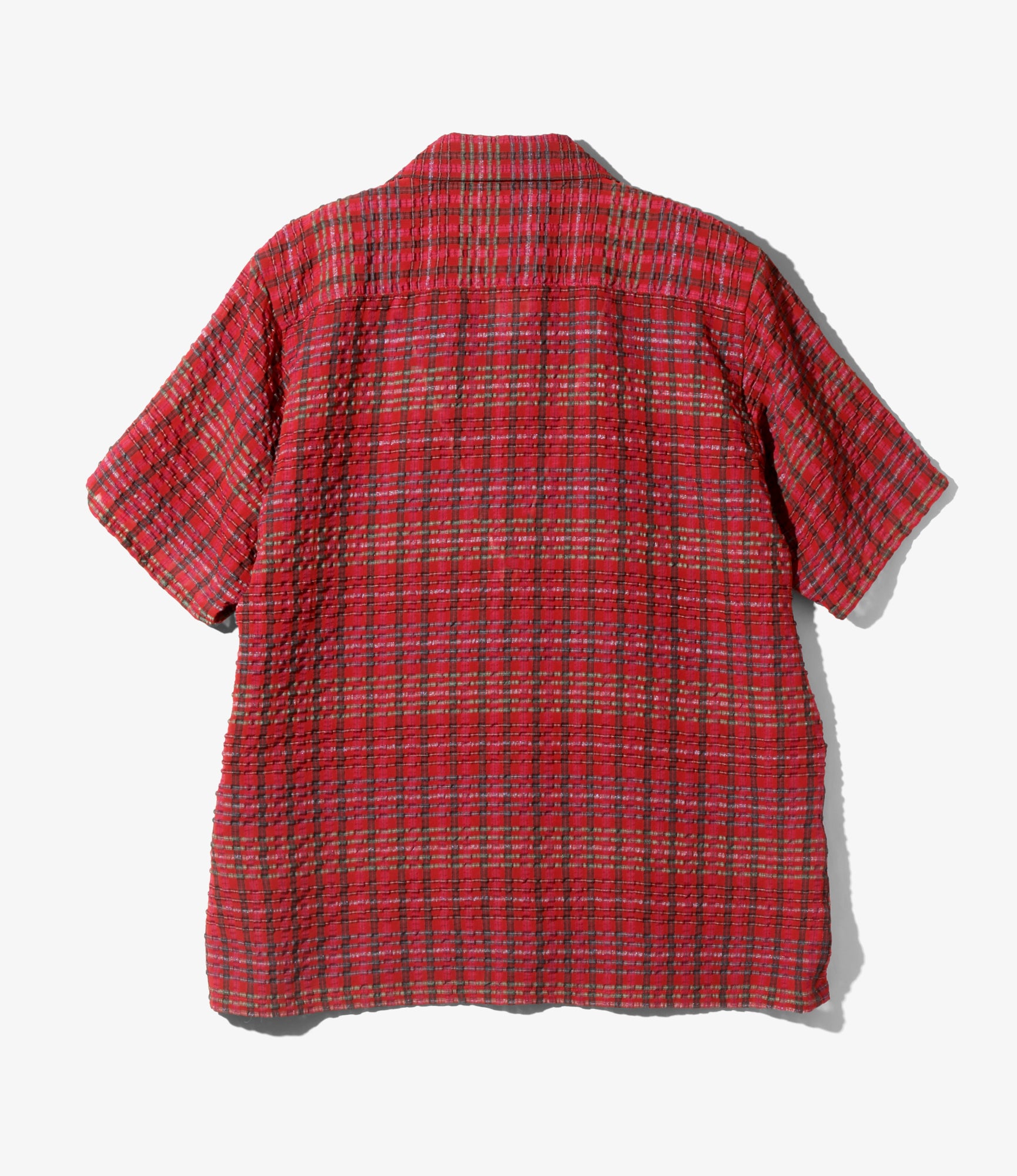 S/S One-Up Shirt - Red - PE/R Chiffon Sucker Plaid