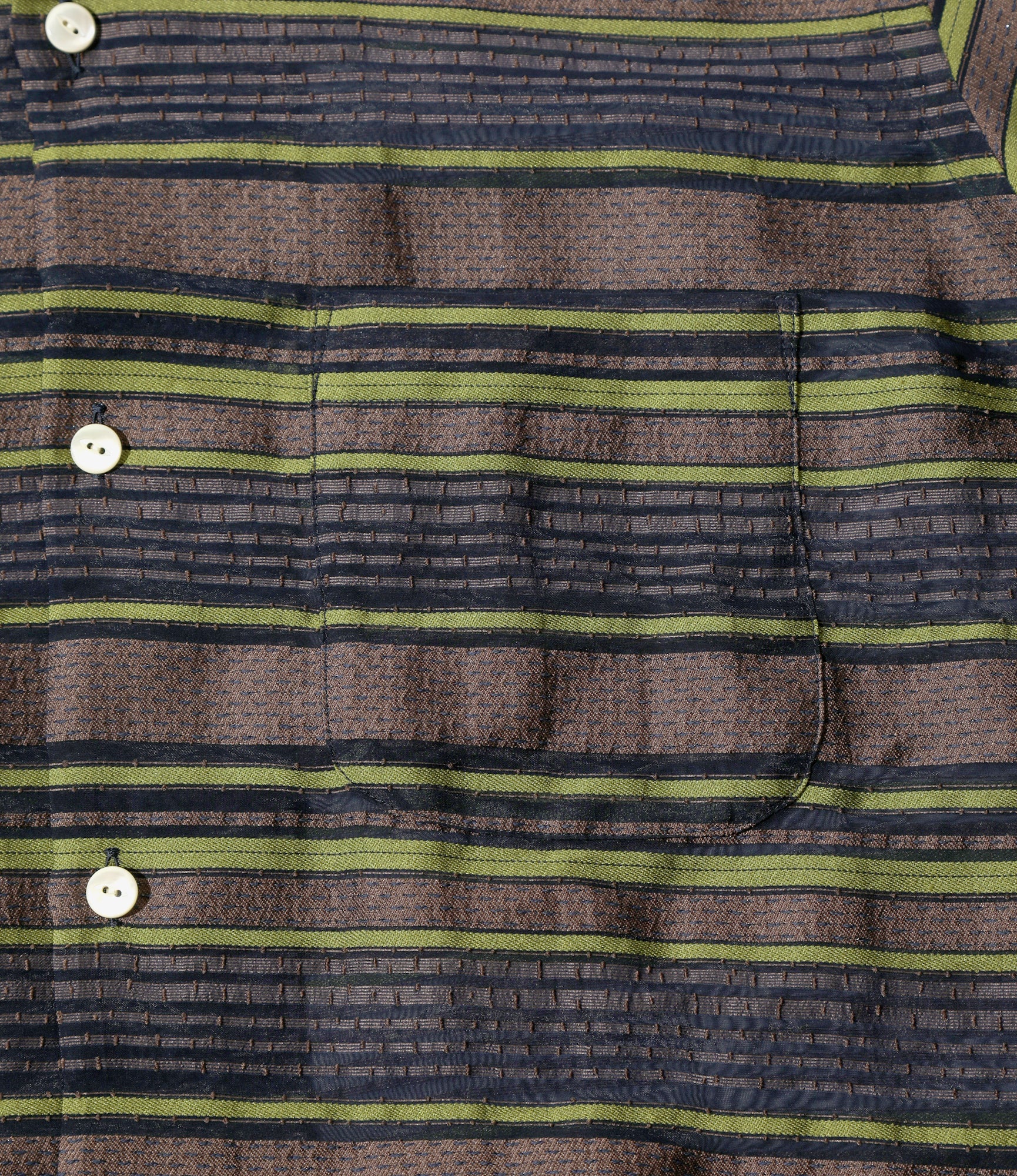 S/S One-Up Shirt - Navy / Yellow - PE/CU/N/C/R Chiffon Stripe Jq.