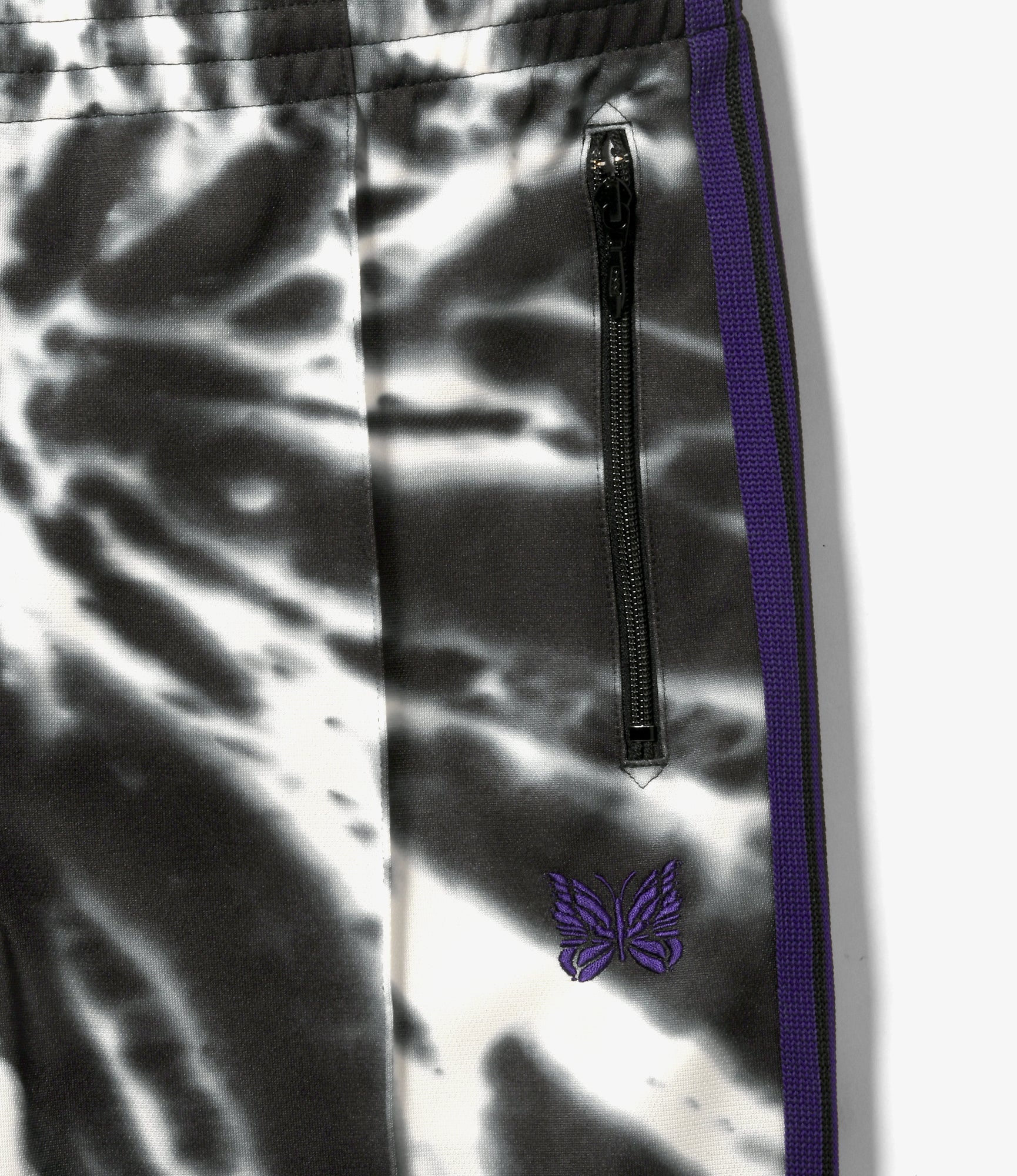 Nepenthes Exclusive - Track Pant - Black - Poly Smooth / Tie Dye Printed