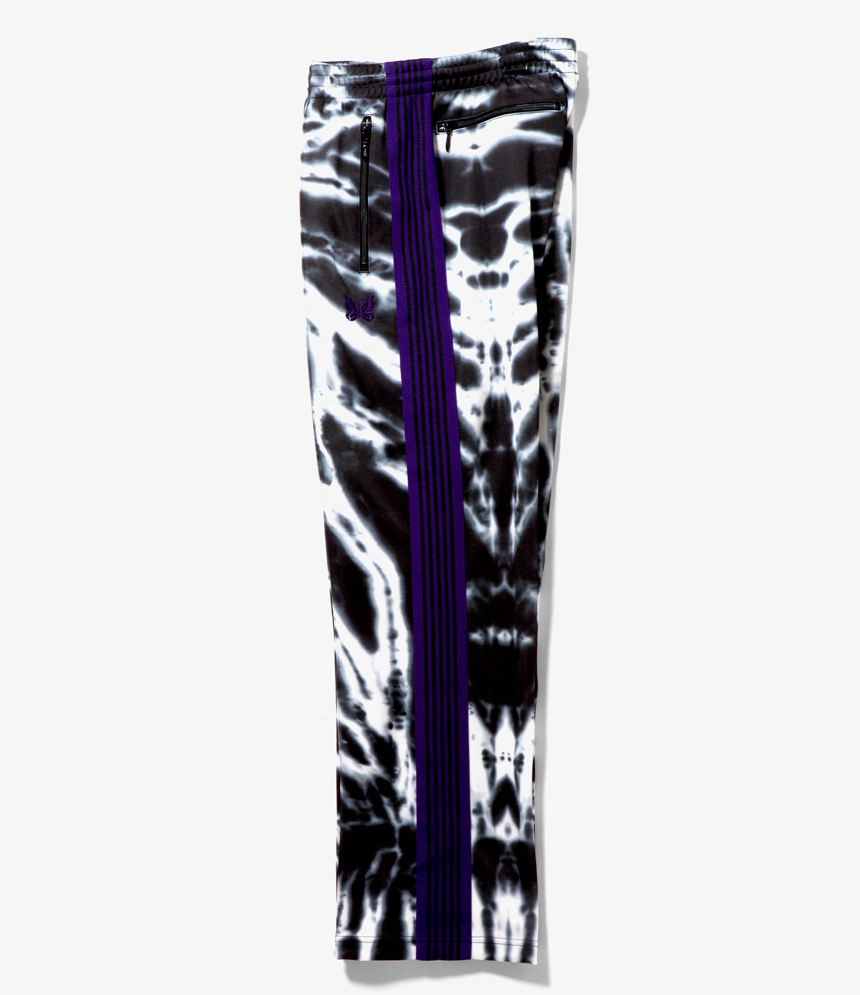 Nepenthes Exclusive - Track Pant - Black - Poly Smooth / Tie Dye Printed