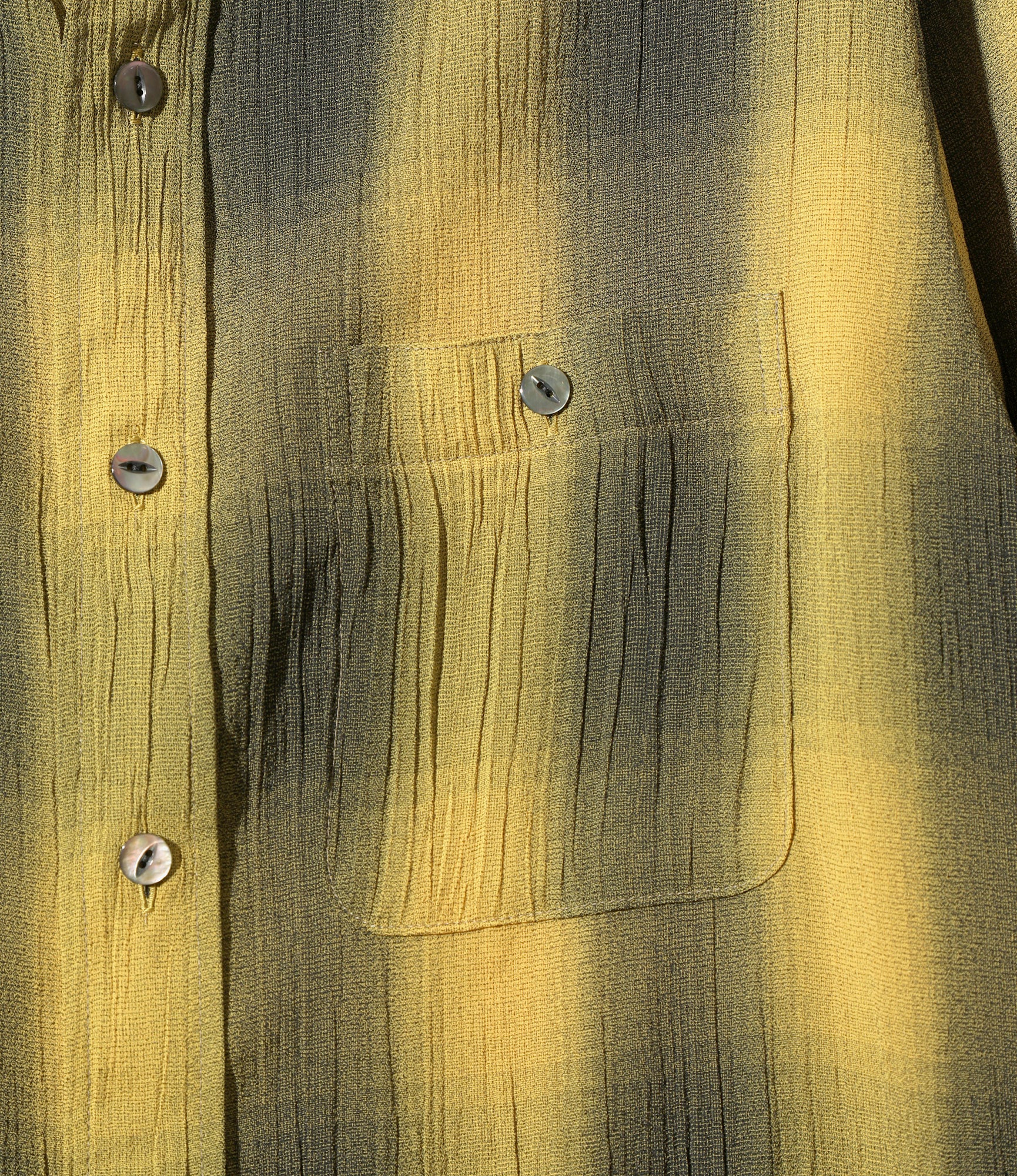 Work Shirt - Yellow - Poly Crepe Ombre Plaid