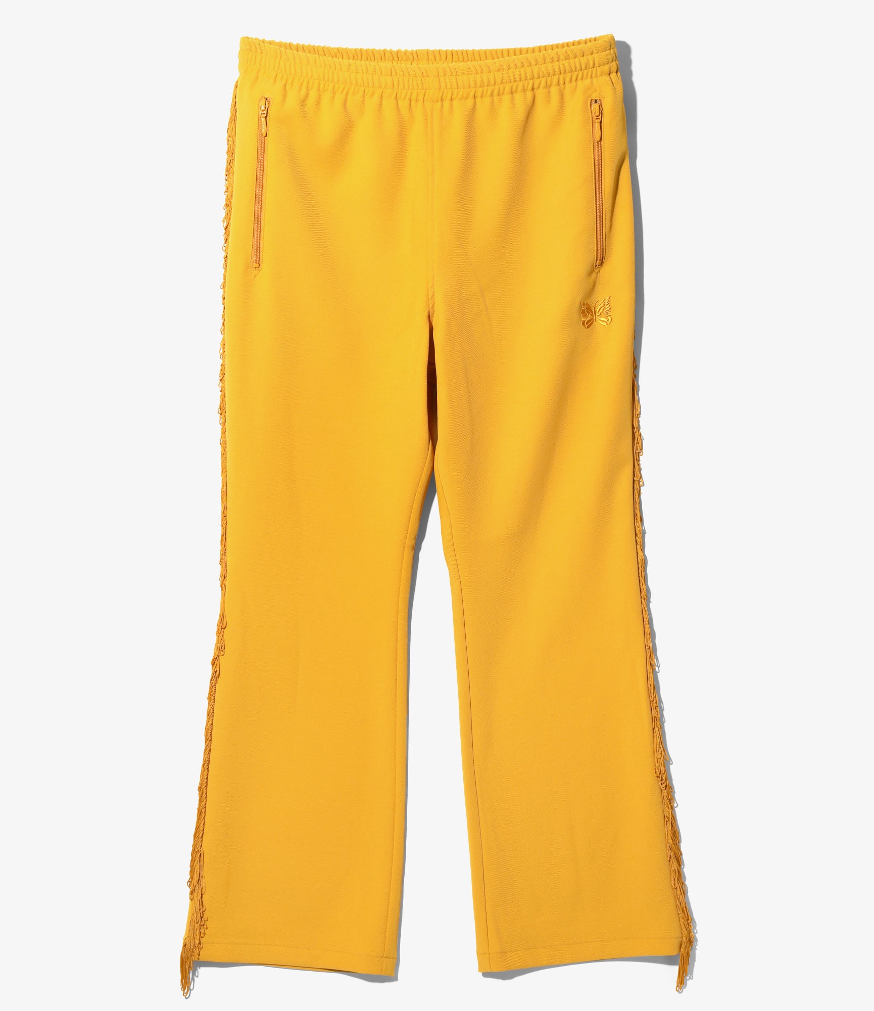 Fringe Boot-Cut Track Pant - Yellow - Poly Kersey