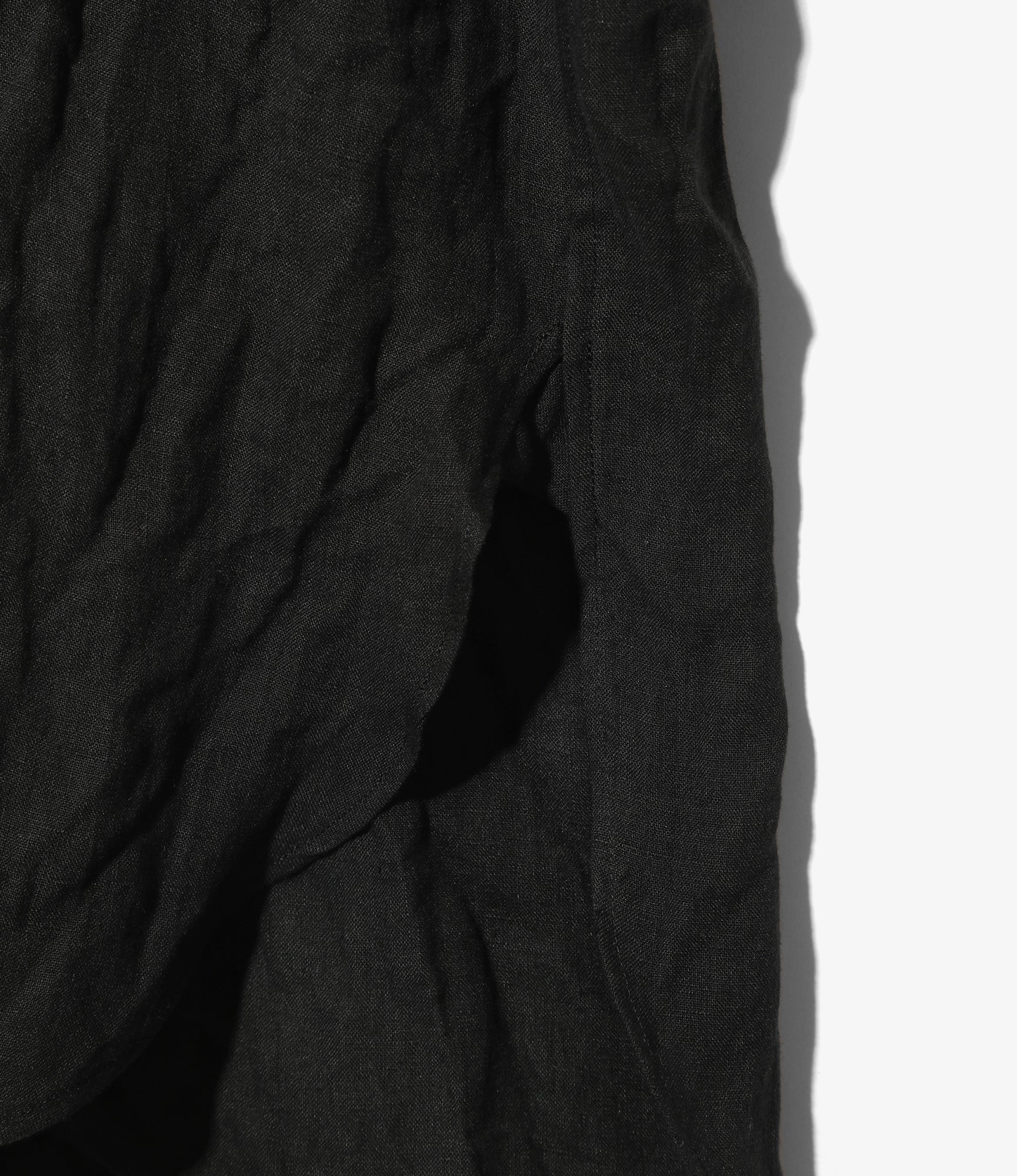 Regular Collar EDW Shirt - Black - Linen Canvas