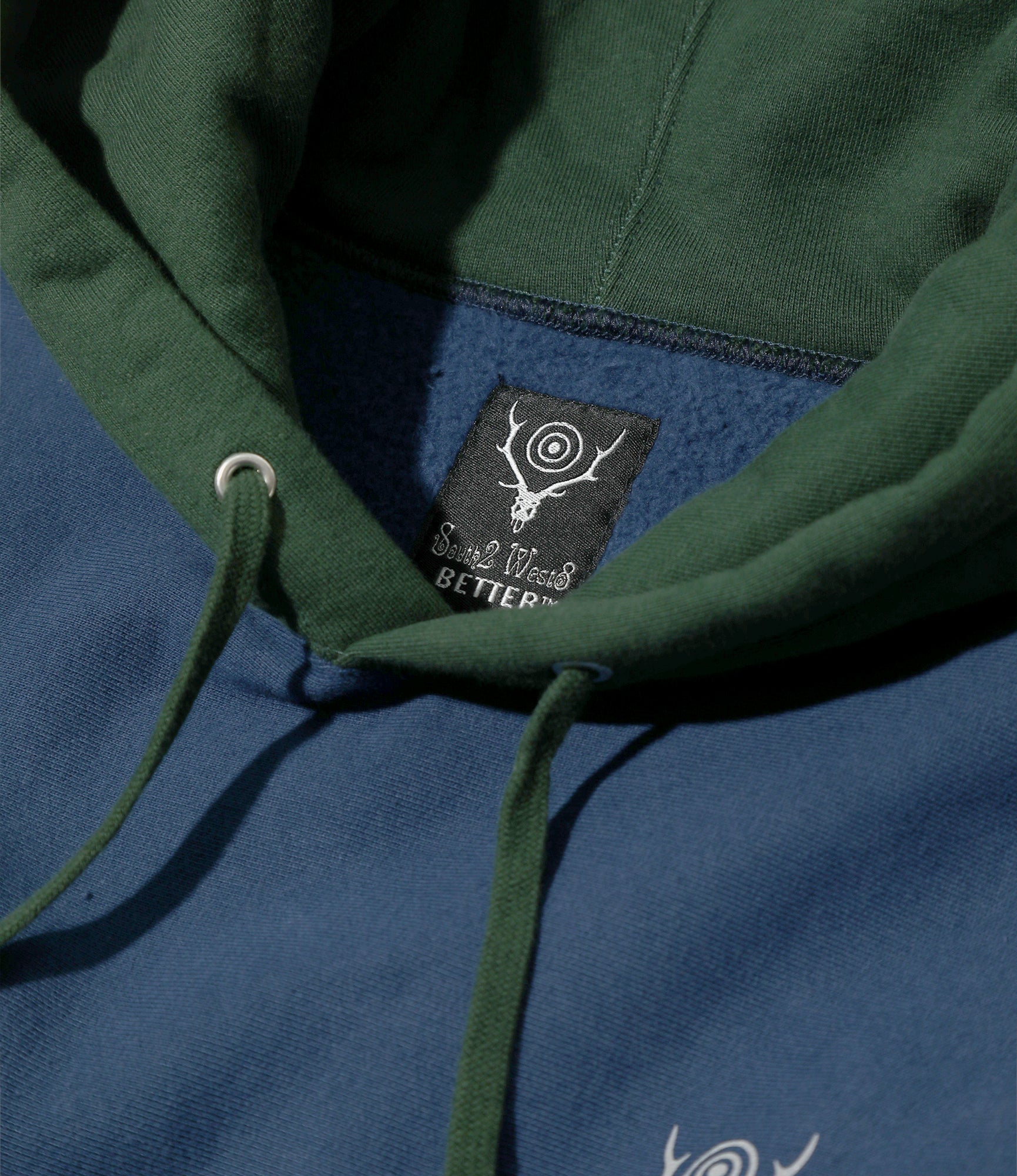 South2 West8 x Better Gift Shop - Hooded Sweatshirt - Dk. Blue / Forest Green