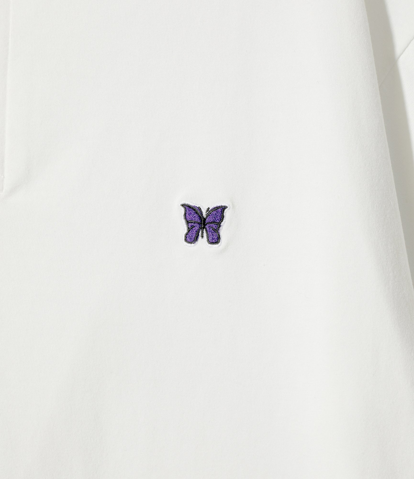 S/S Henley Neck Tee - White - Poly Jersey