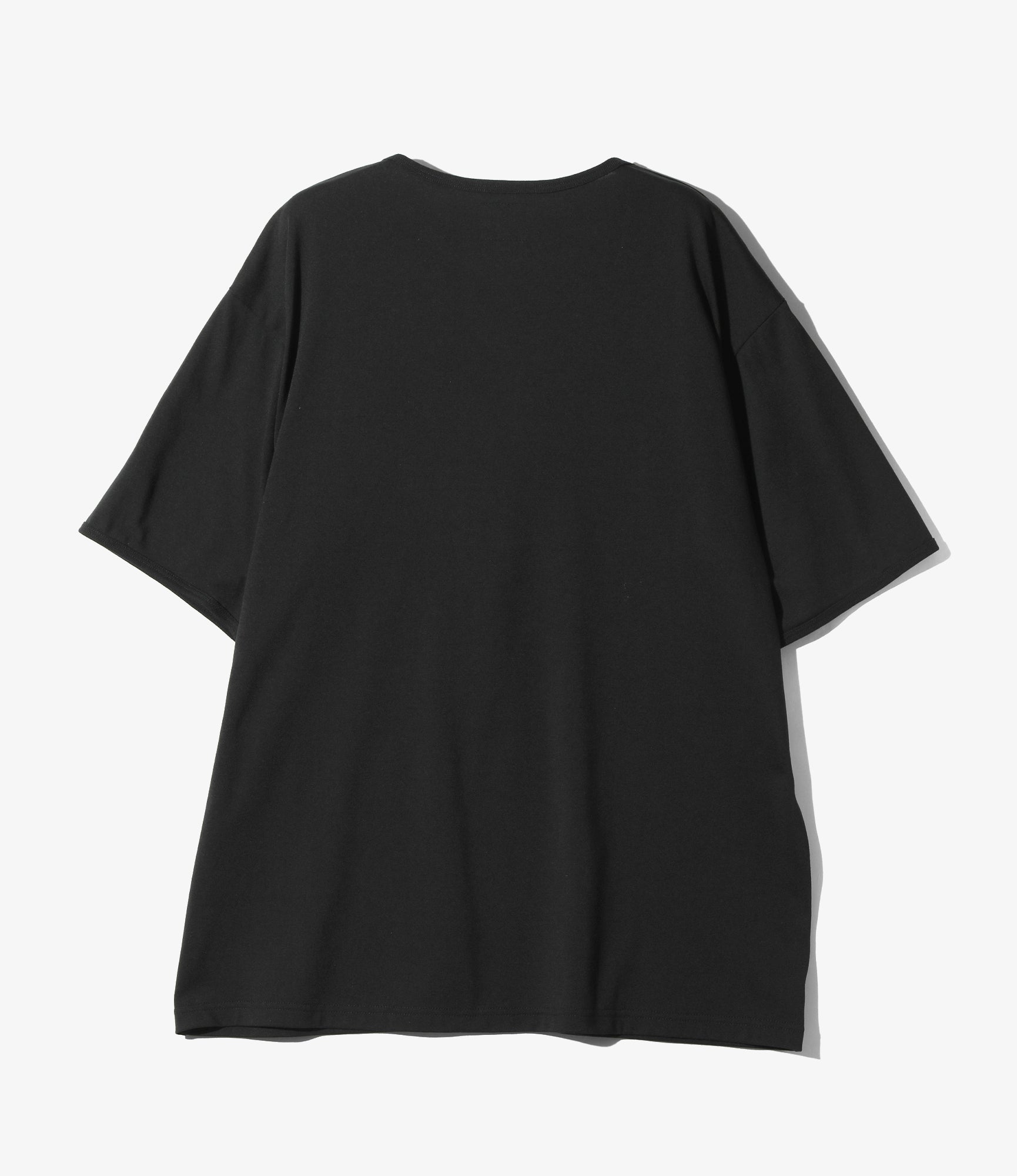 S/S Henley Neck Tee - Black - Poly Jersey
