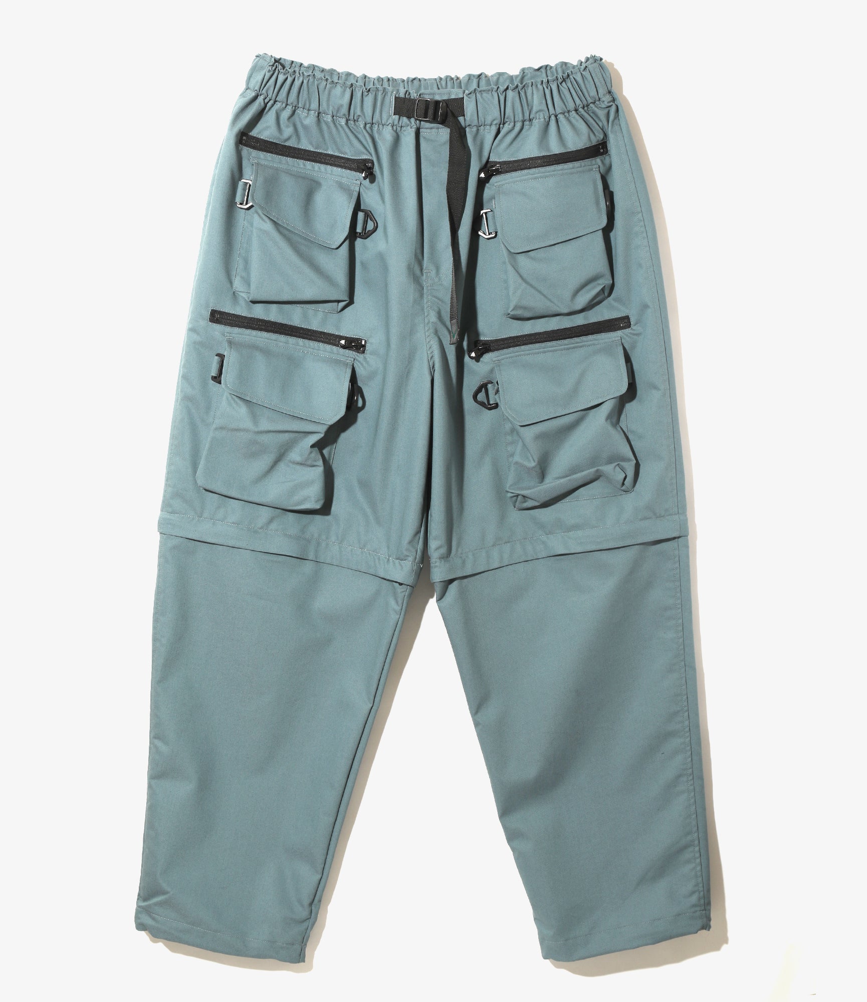 Multi-Pocket Belted 2Way Pant - Blue Grey - C/PE Kersey Twill