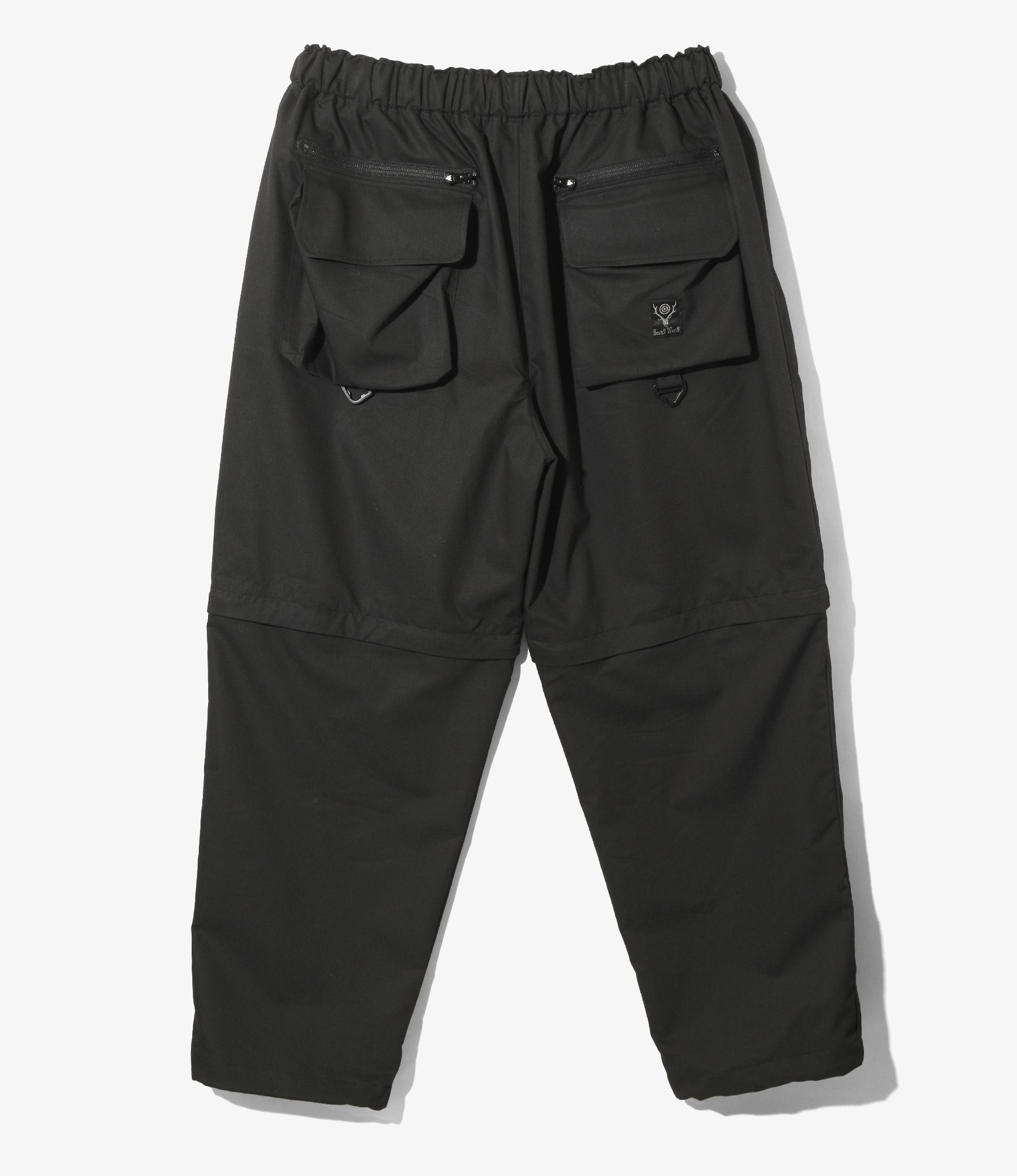 Multi-Pocket Belted 2Way Pant - Black - C/PE Kersey Twill
