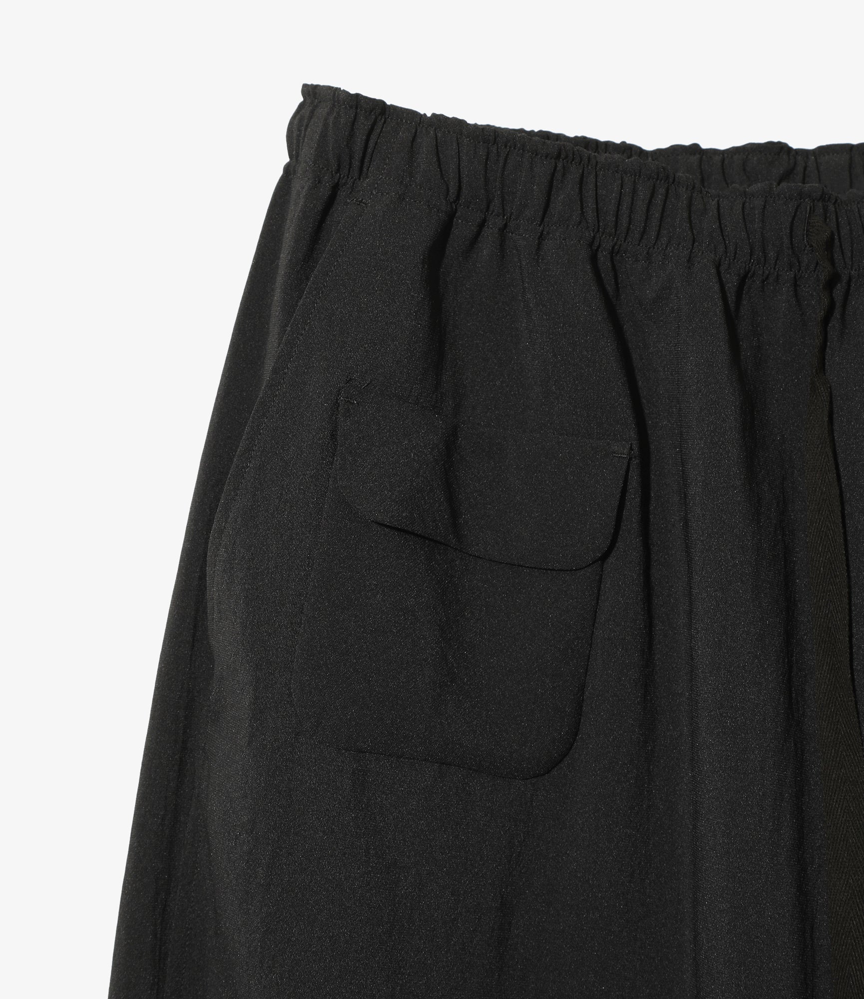 String Cuff Balloon Pant - Black - Poly Tropical Cloth