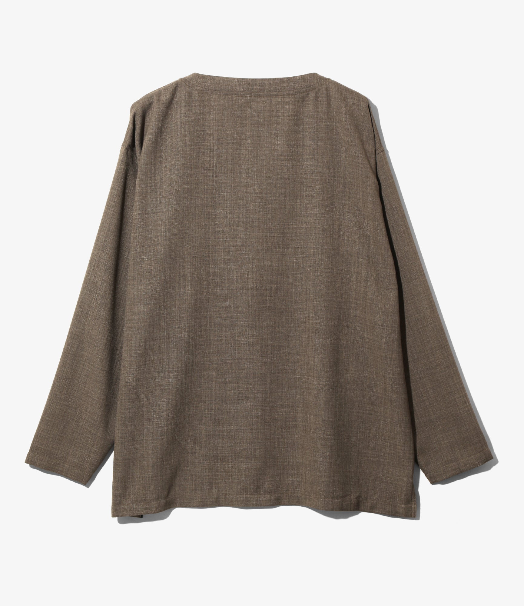 S.S. V Neck Cardigan - Taupe - Poly Oxford