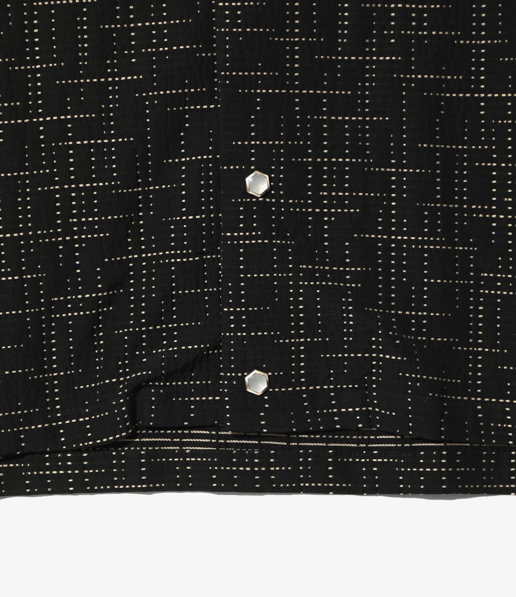 V Neck S.P. Western Shirt - Black - R/C/PE Geometric Plaid Jq.